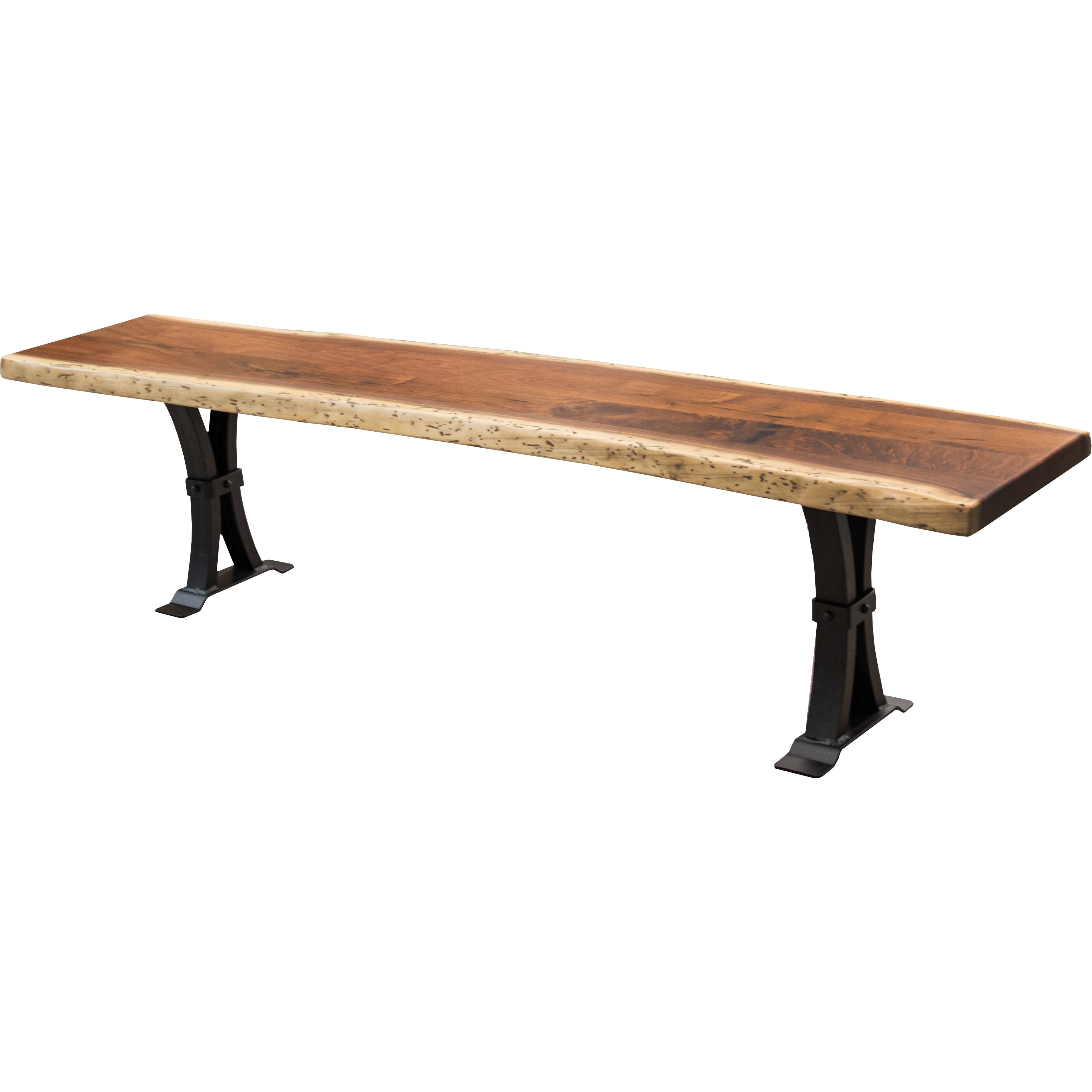 Live Edge Bench with Metal Base