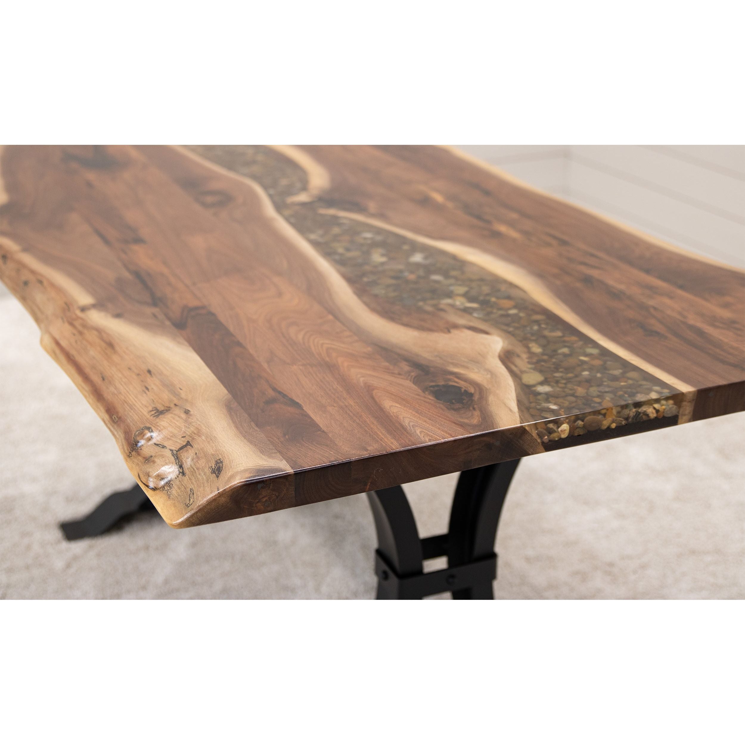 Live Edge River Walnut Wood Dining Table