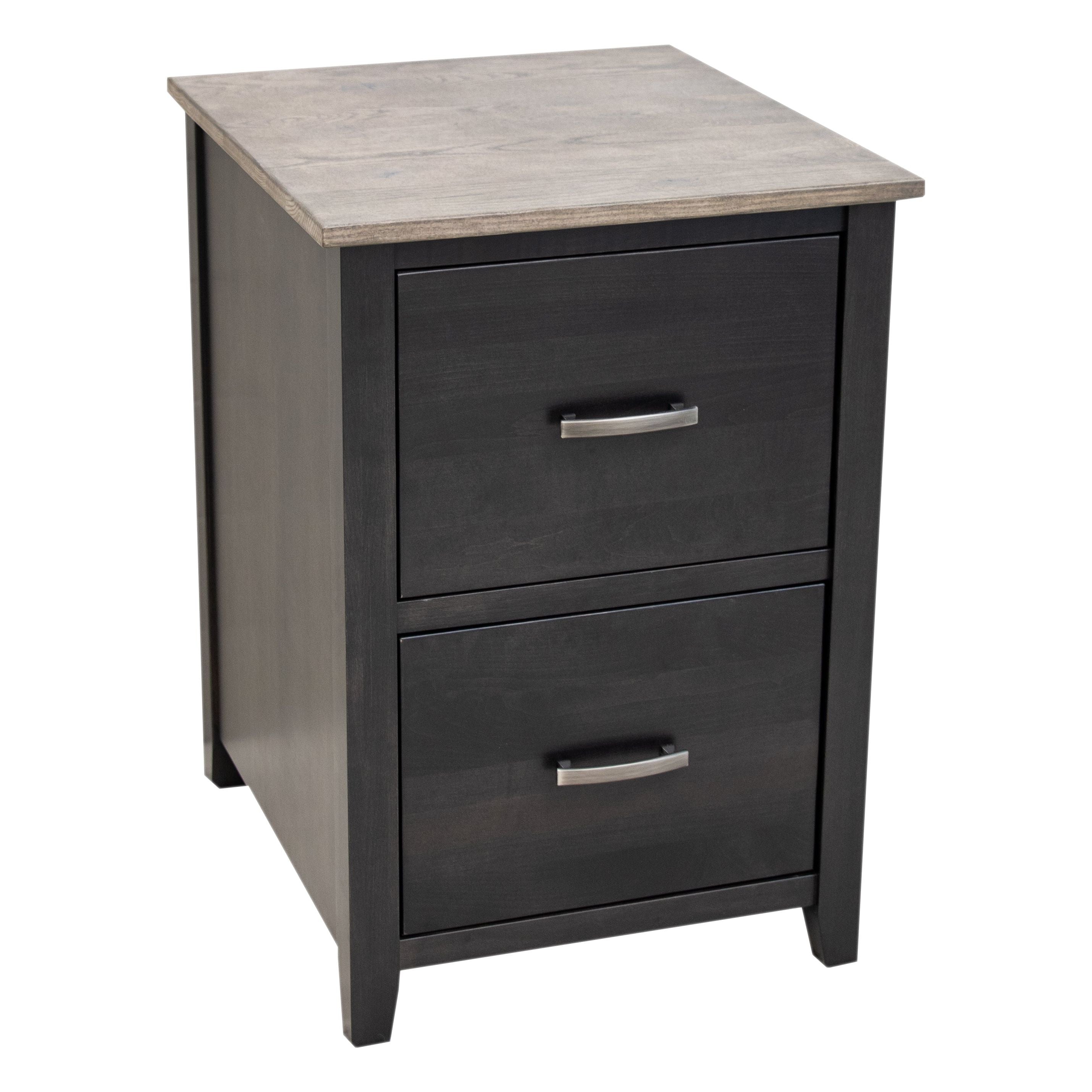Manhattan Black & Wood 2-Drawer File Cabinet | M-DK&RWO-GRB
