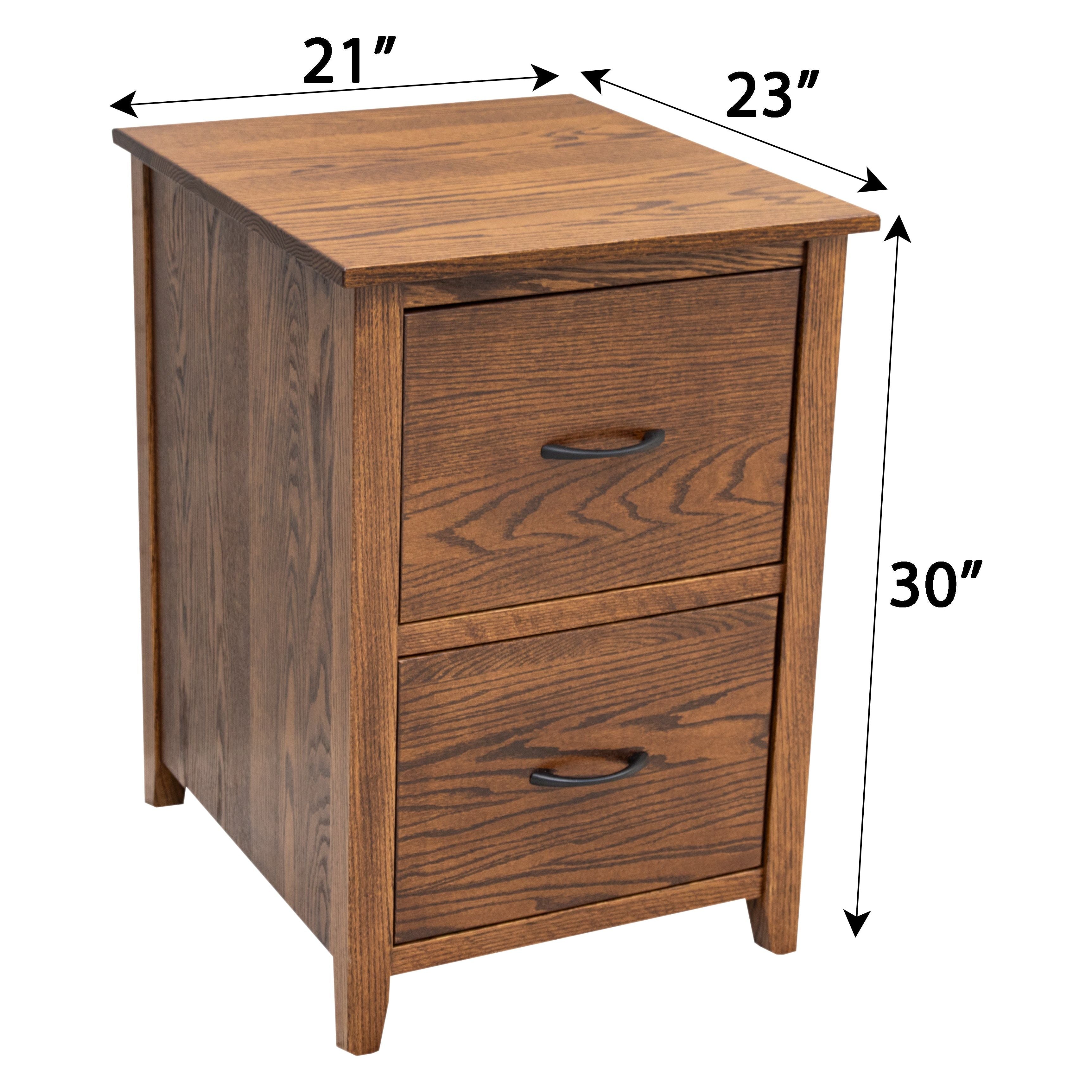 Manhattan Oak Wood 2-Drawer File Cabinet | MC
