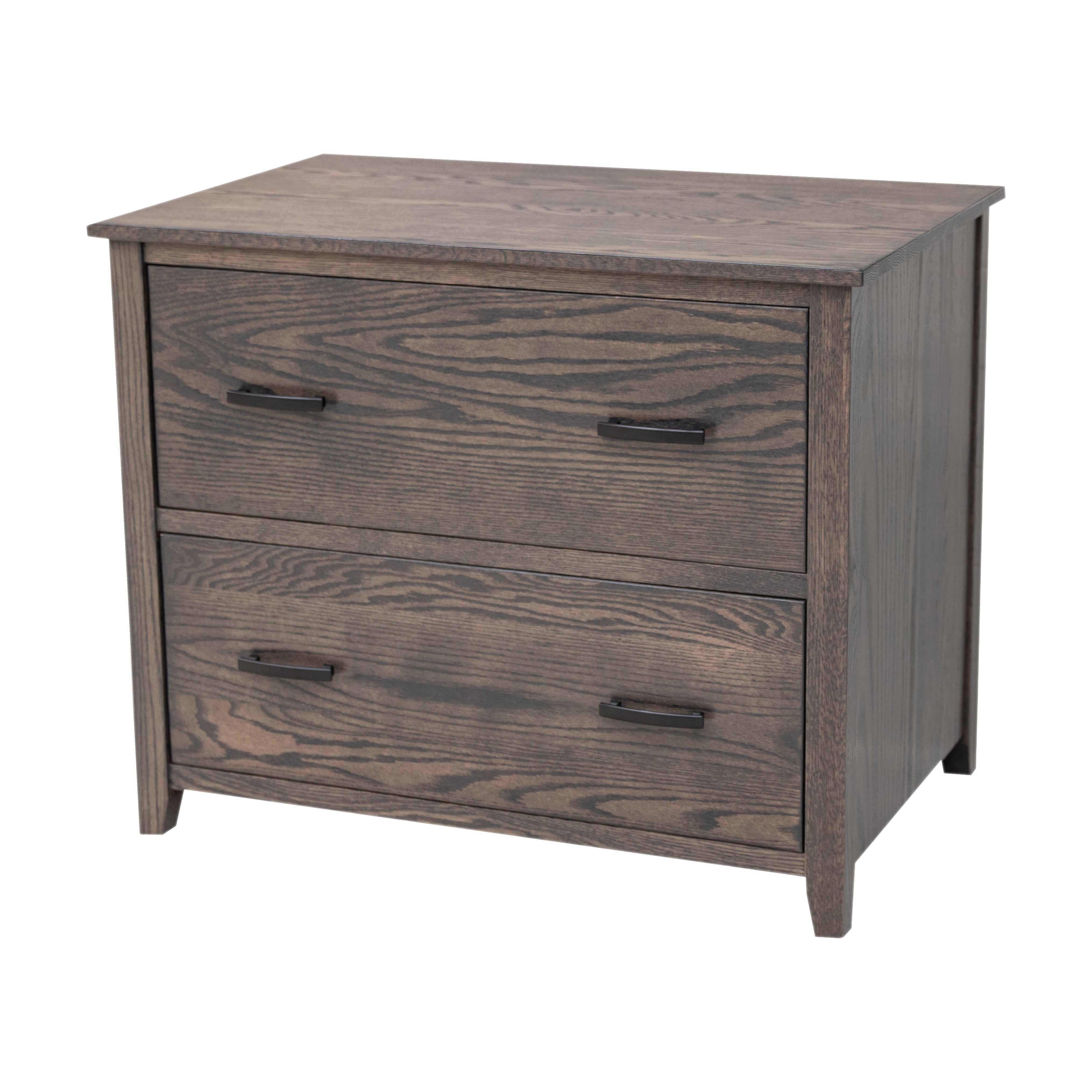 Manhattan Oak Wood 2-Drawer Lateral File Cabinet | SB