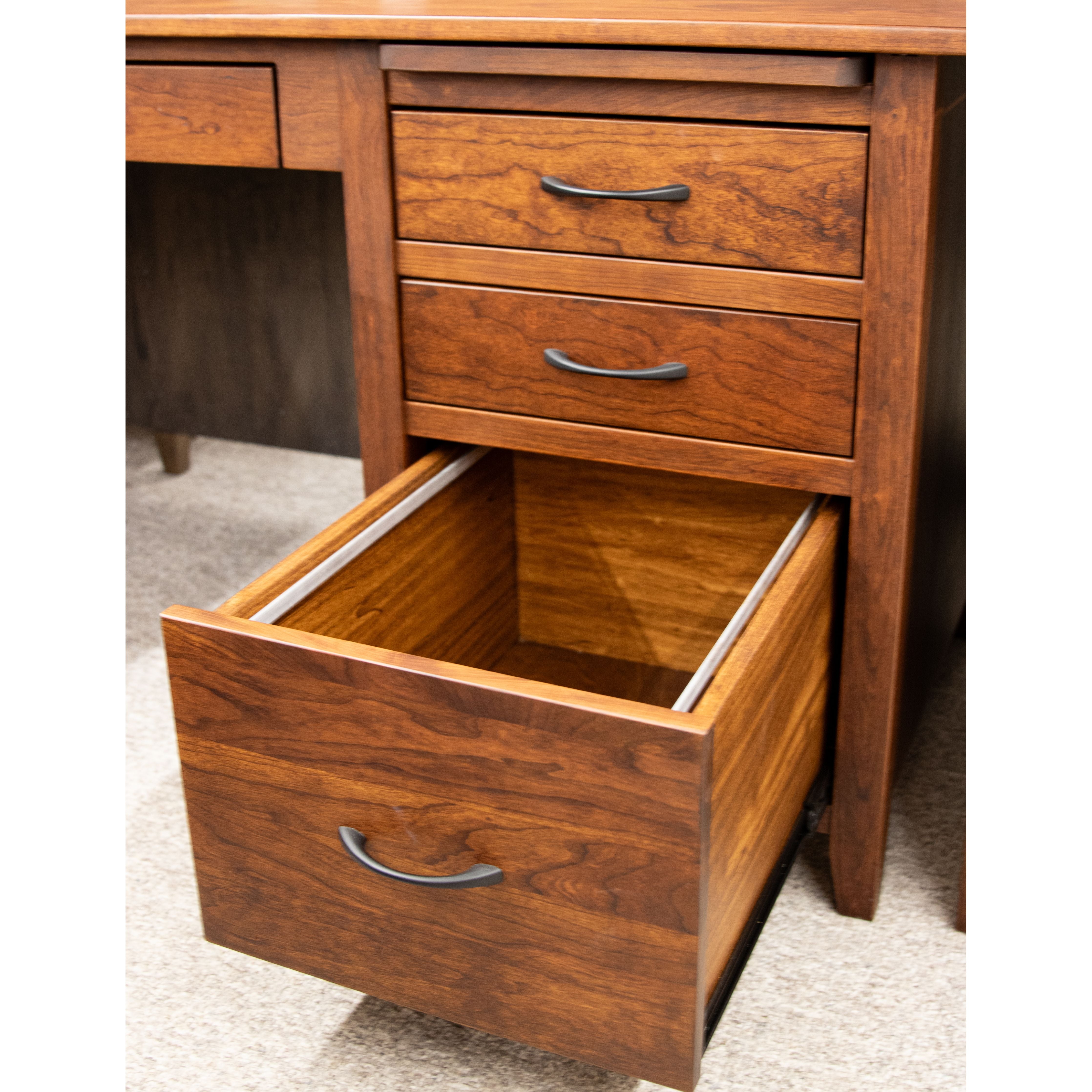 Jackson Hickory Wood L Desk | WB