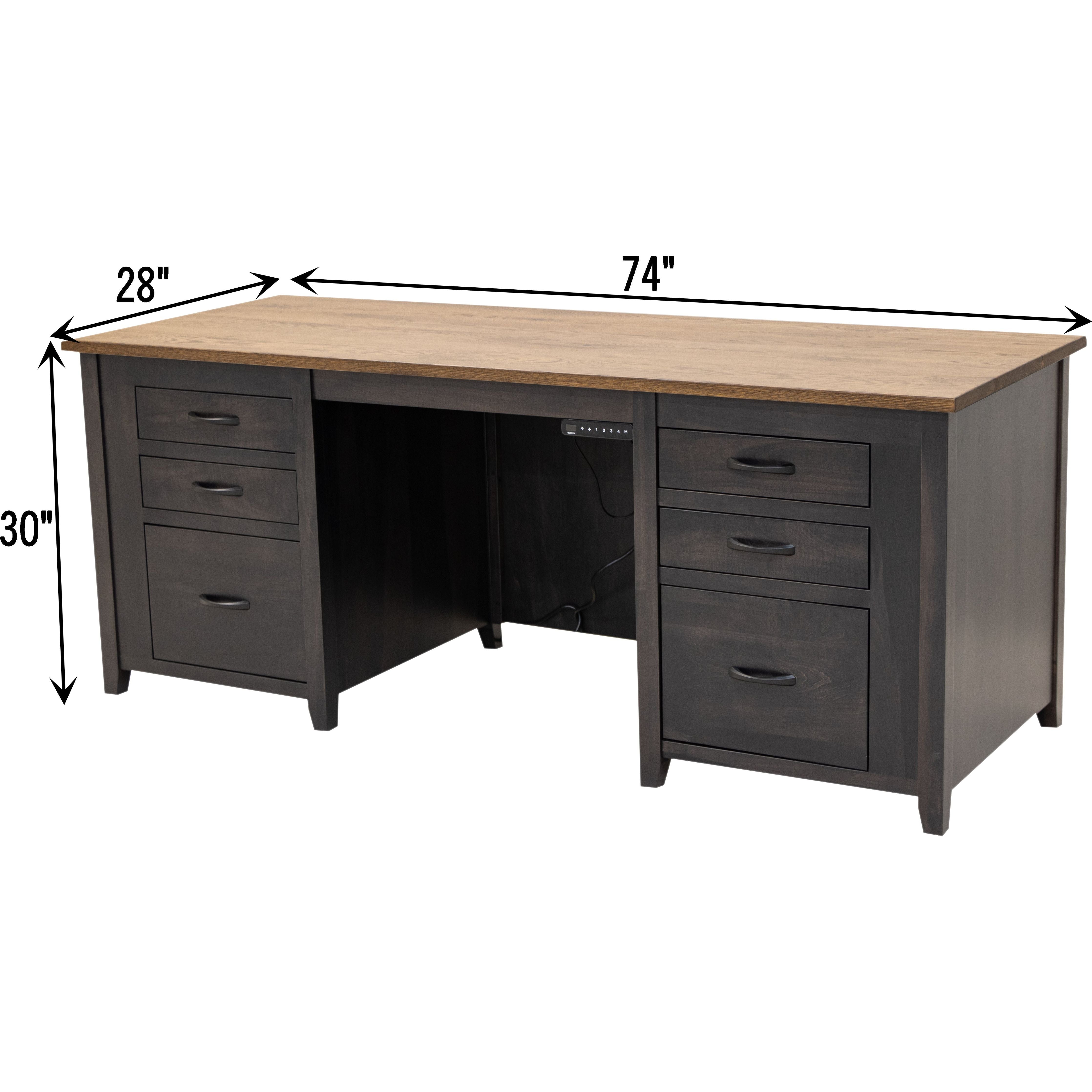 Manhattan Adjustable Standing Desk with Drawers