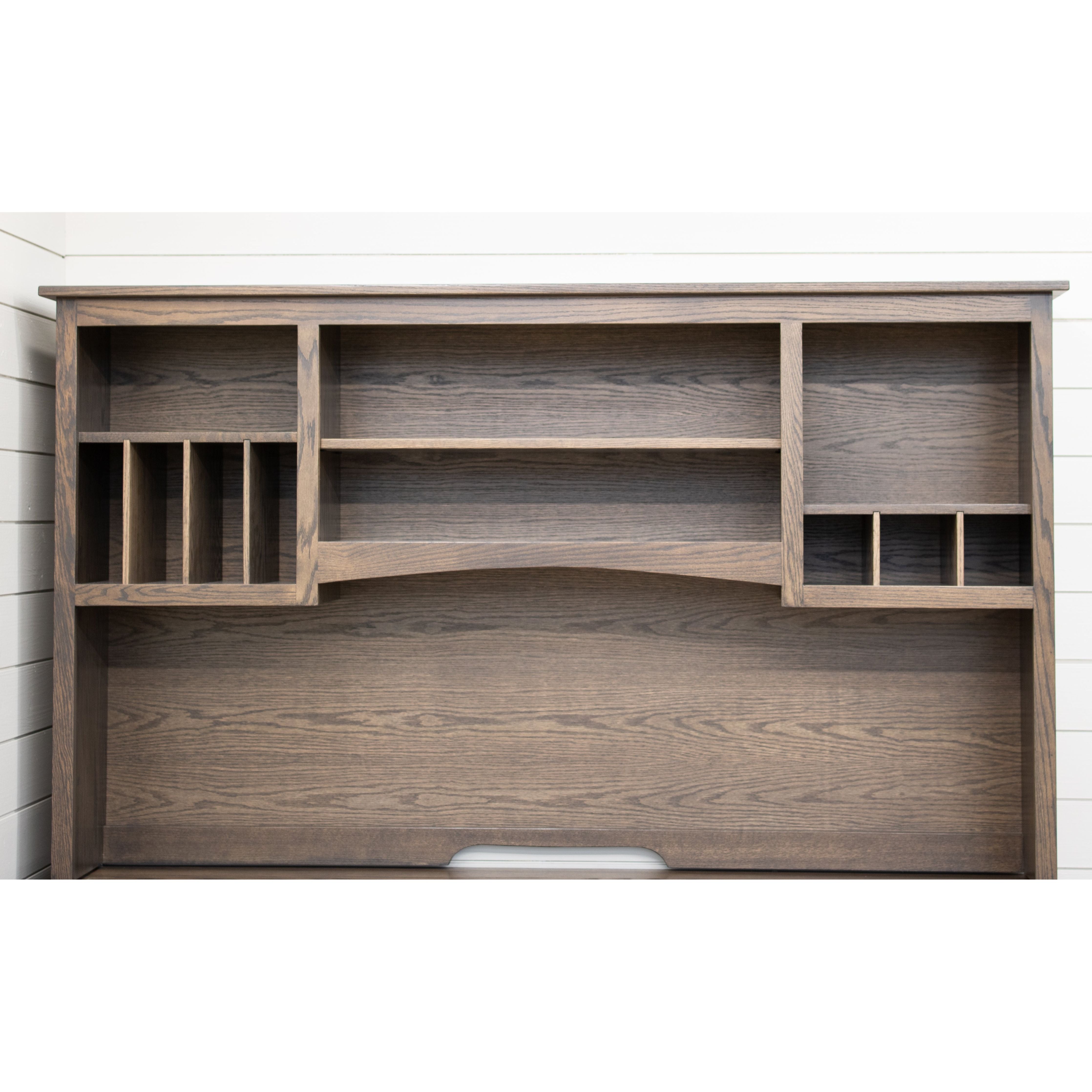 Phoenix L White Oak Wood Desk with Hutch Top | SB