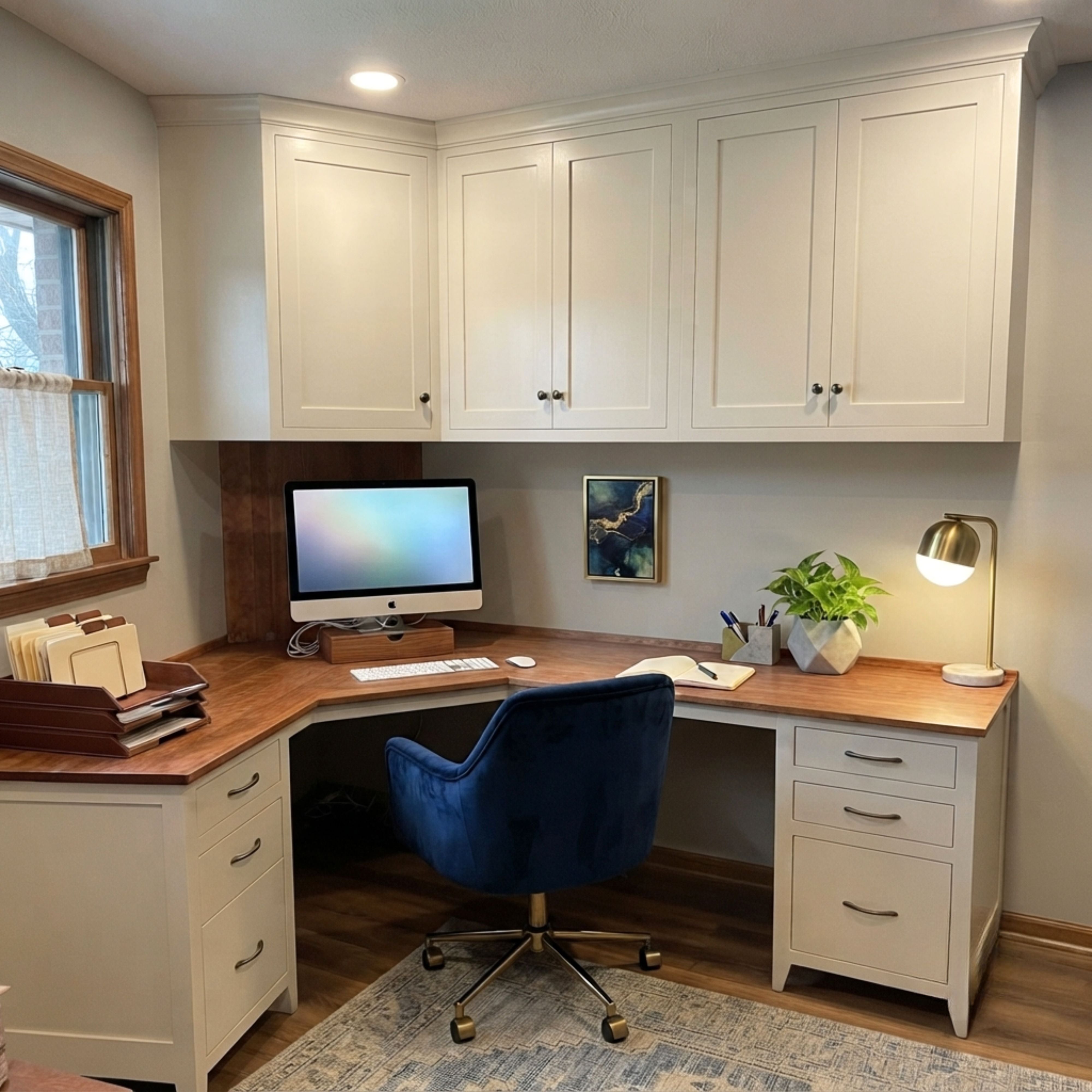 Custom Built in Jackson Classic L Shaped Corner Executive Desk