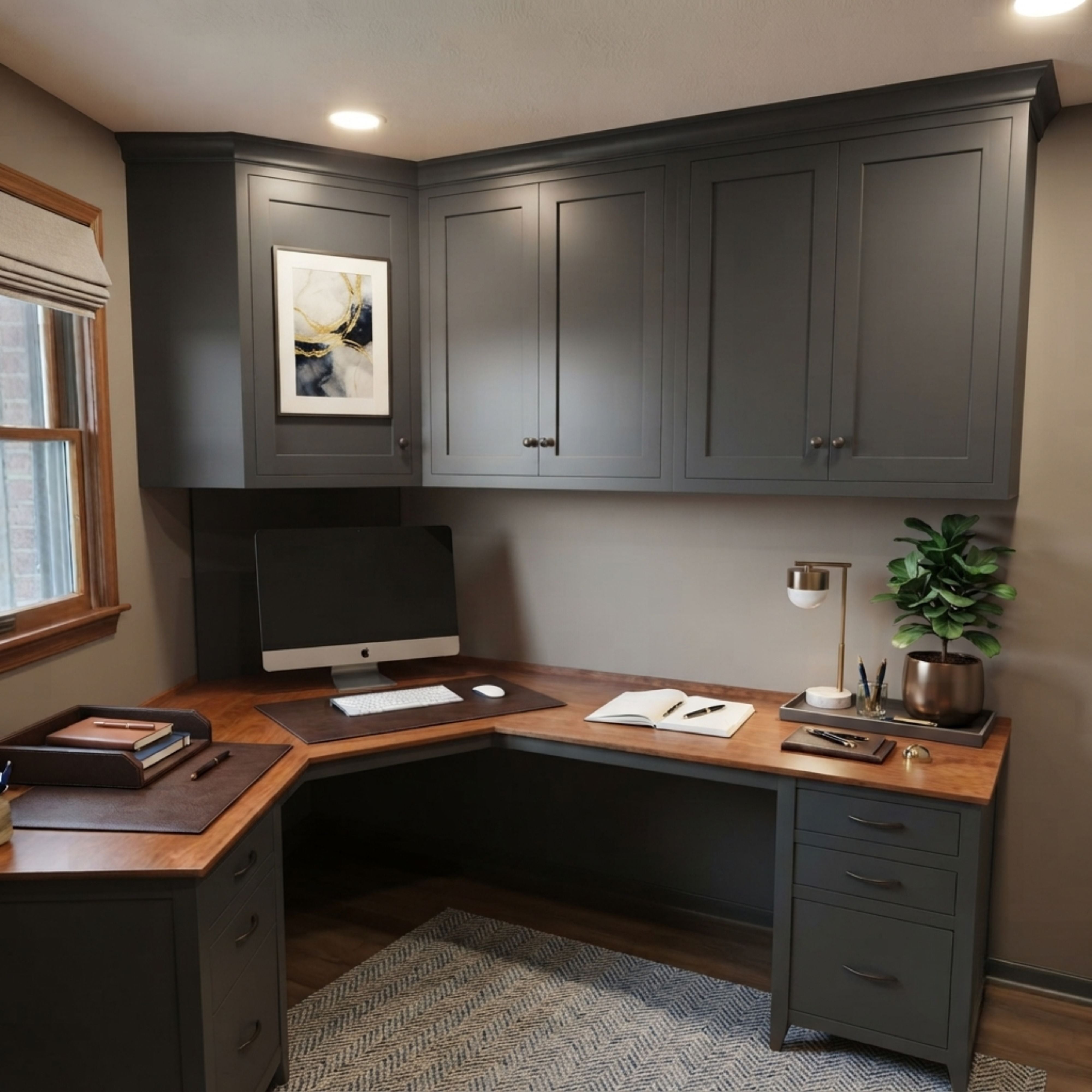 Custom Built in Jackson Classic L Shaped Corner Executive Desk
