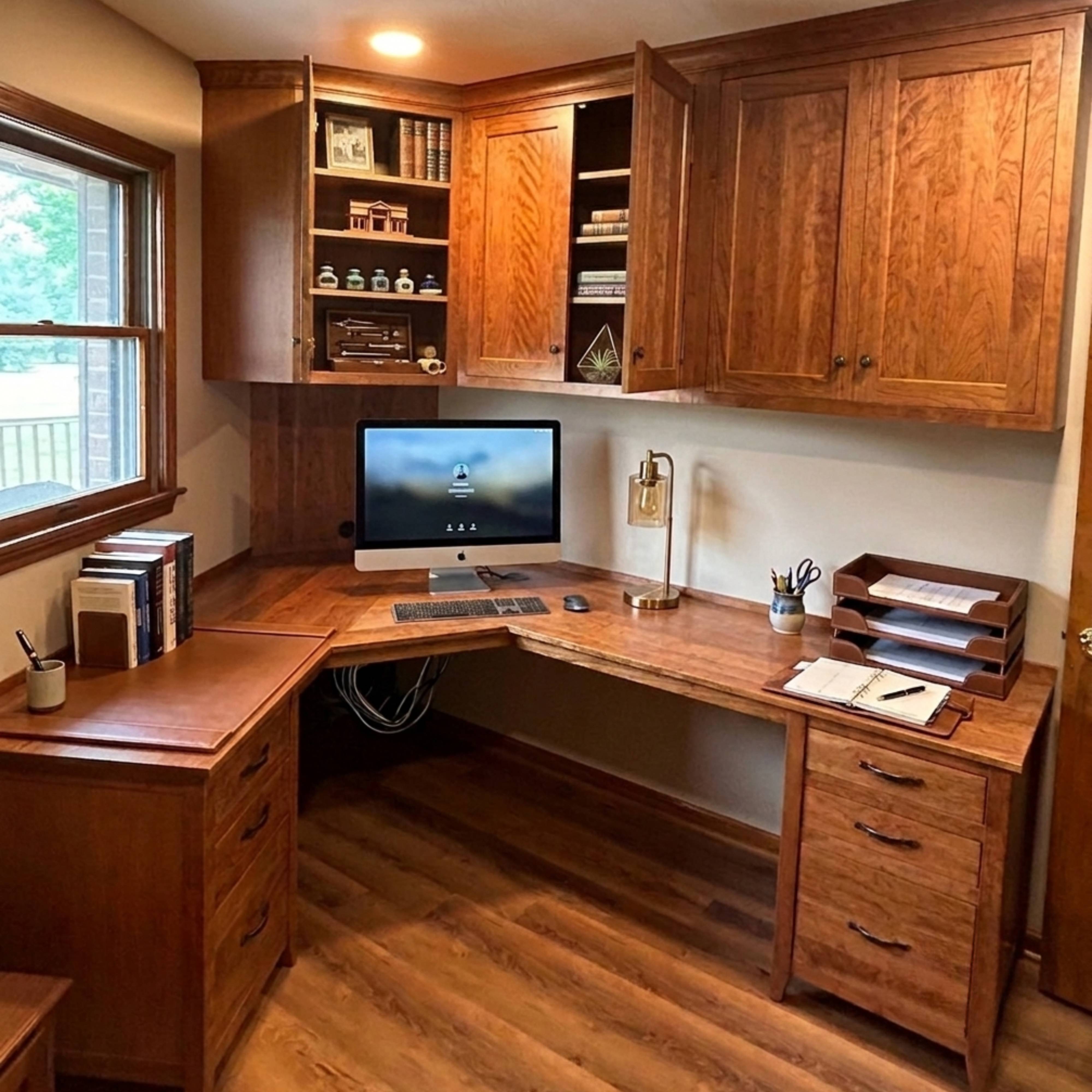 Custom Built in Jackson Classic L Shaped Corner Executive Desk