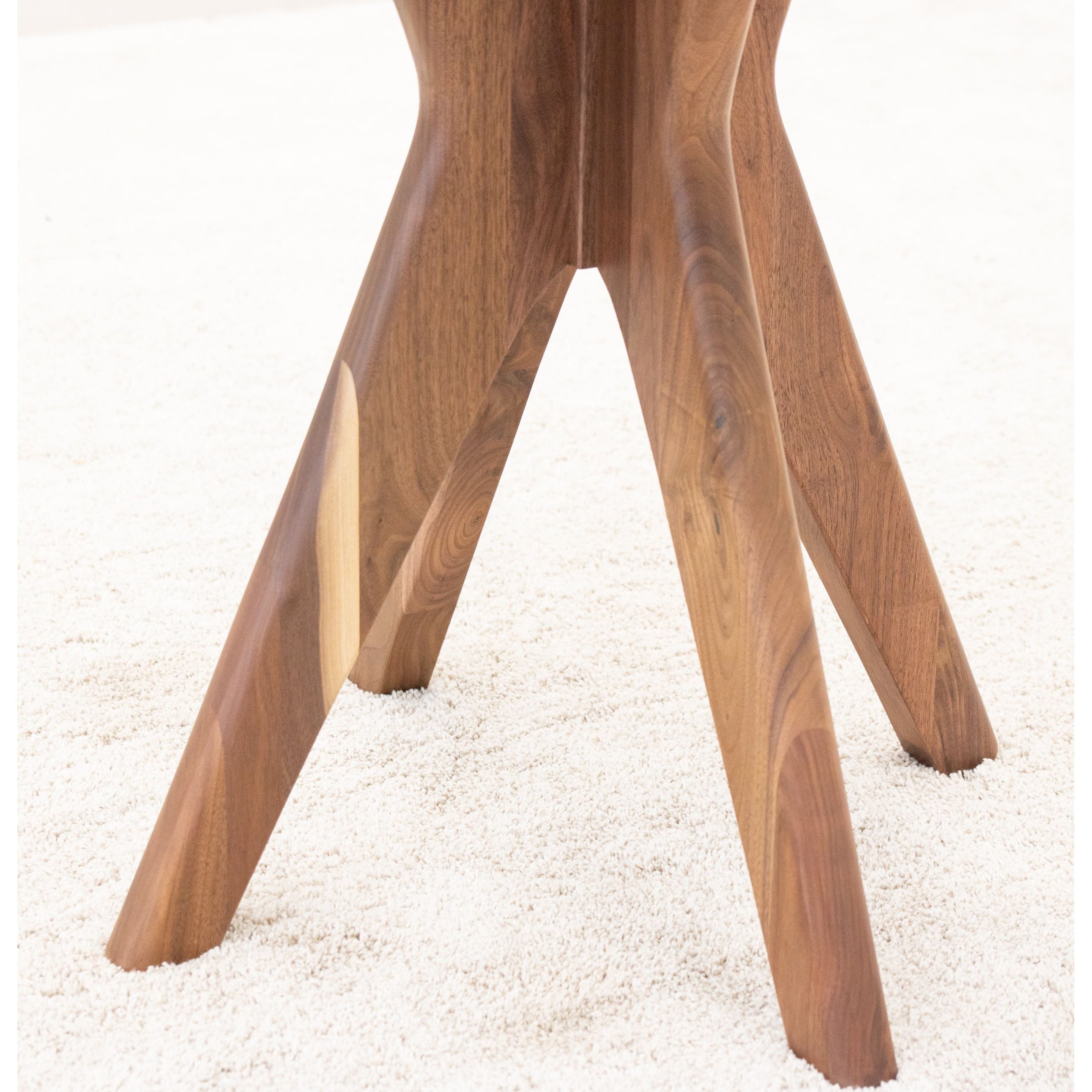 Mid Century Modern Walnut Wood Round Dining Table | NAT