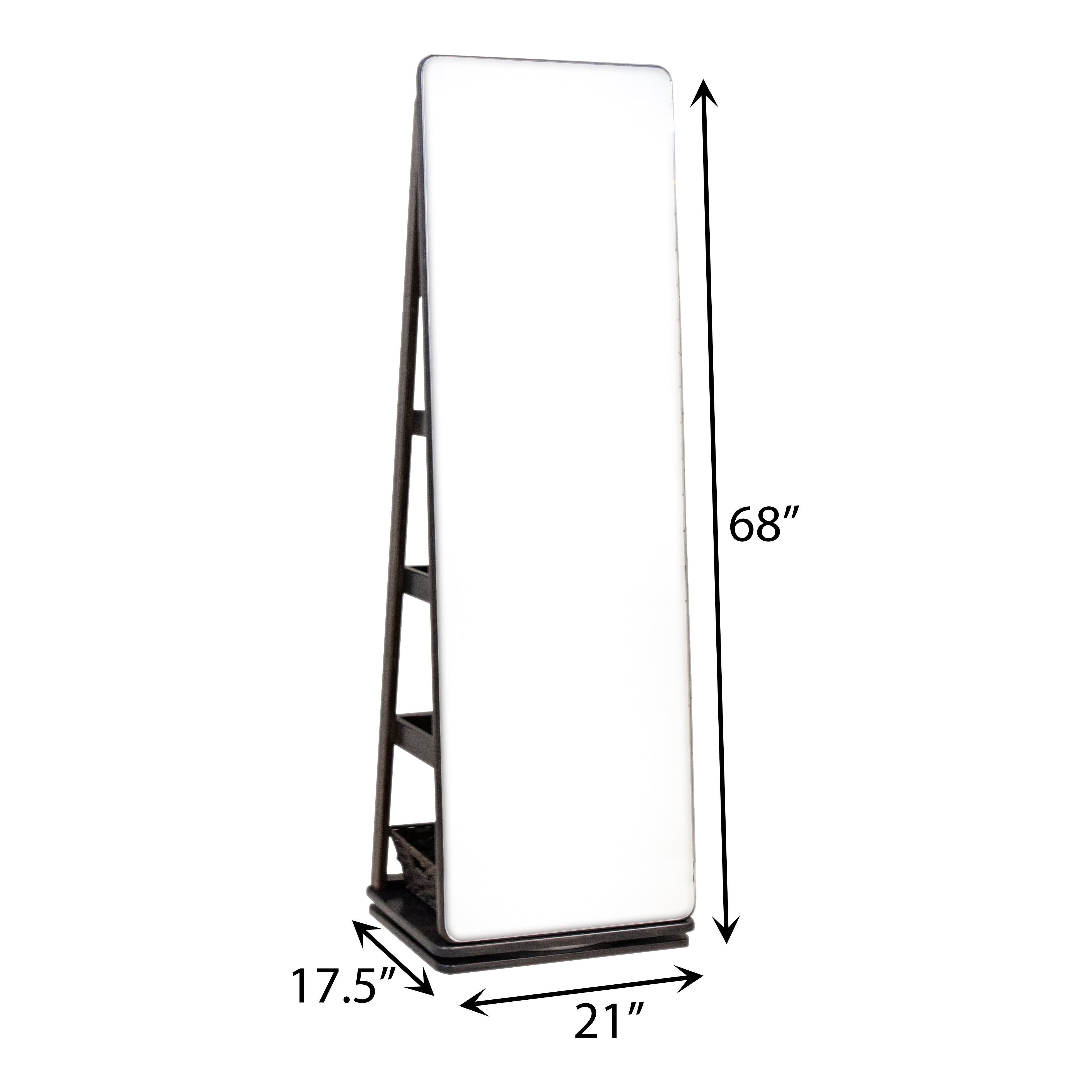 Milano Maple Wood Revolving Storage Leaner Mirror | DK