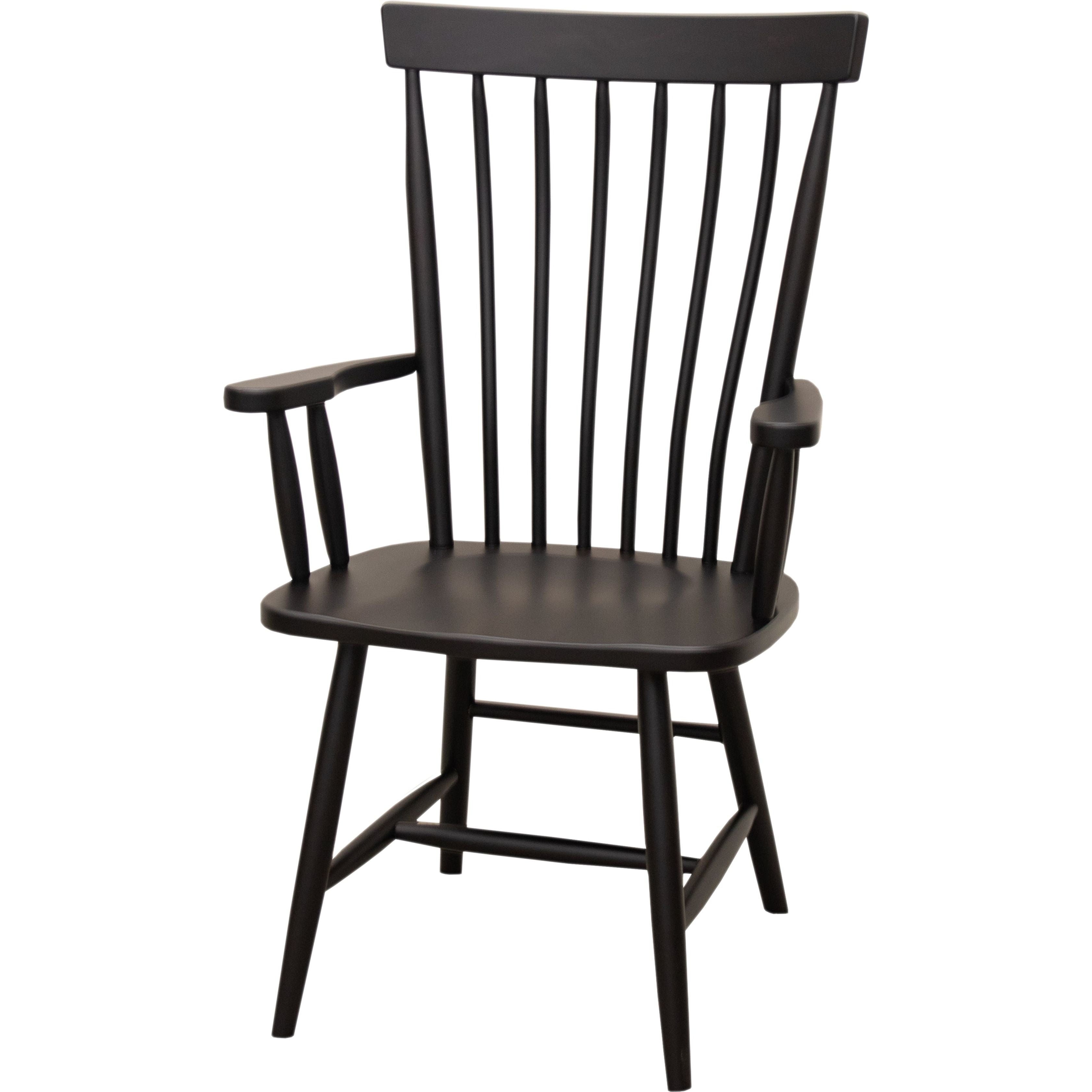 Millcreek Black Windsor Maple Wood Arm Dining Chair | EB