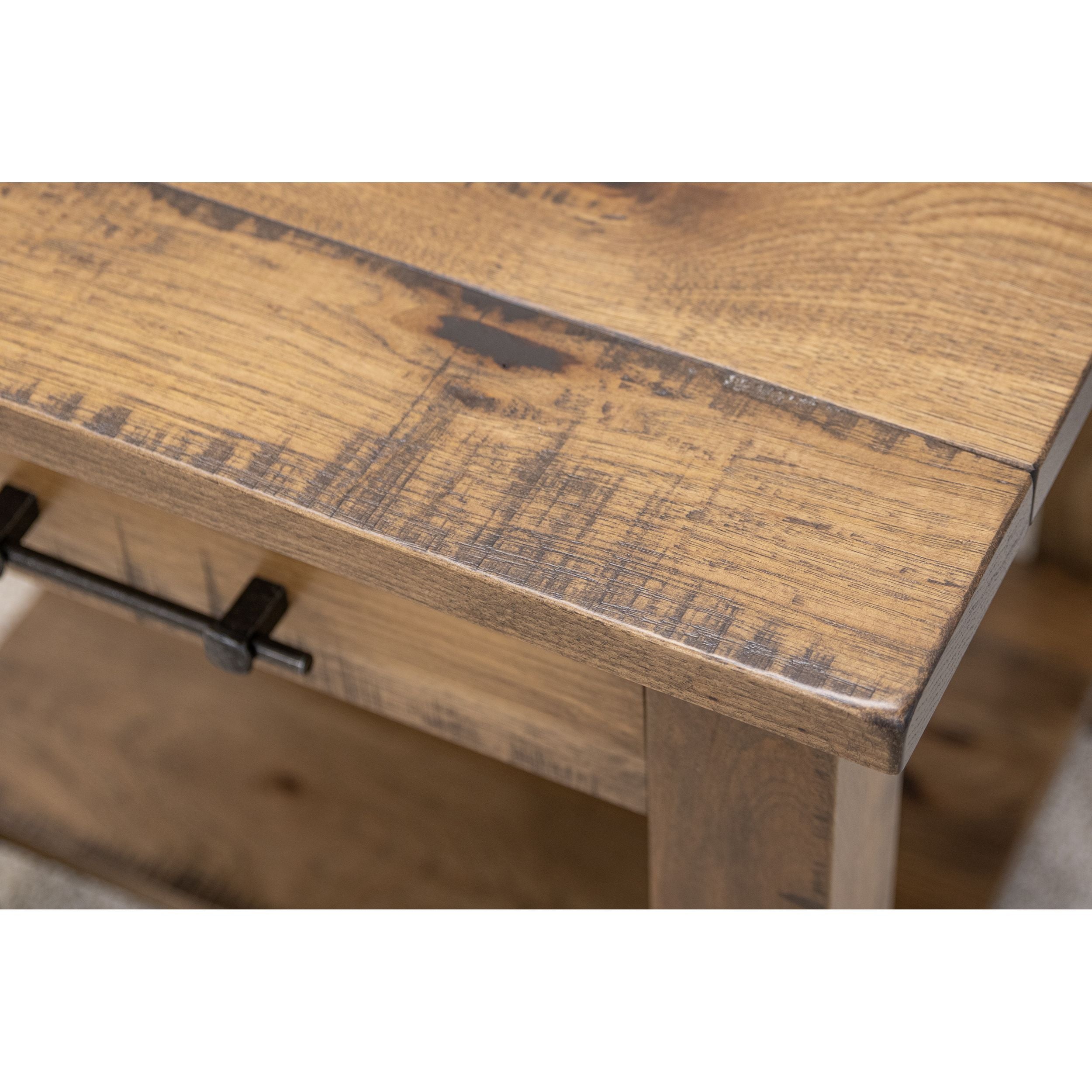 Milltown Hickory Wood Large Square Open End Table | CO
