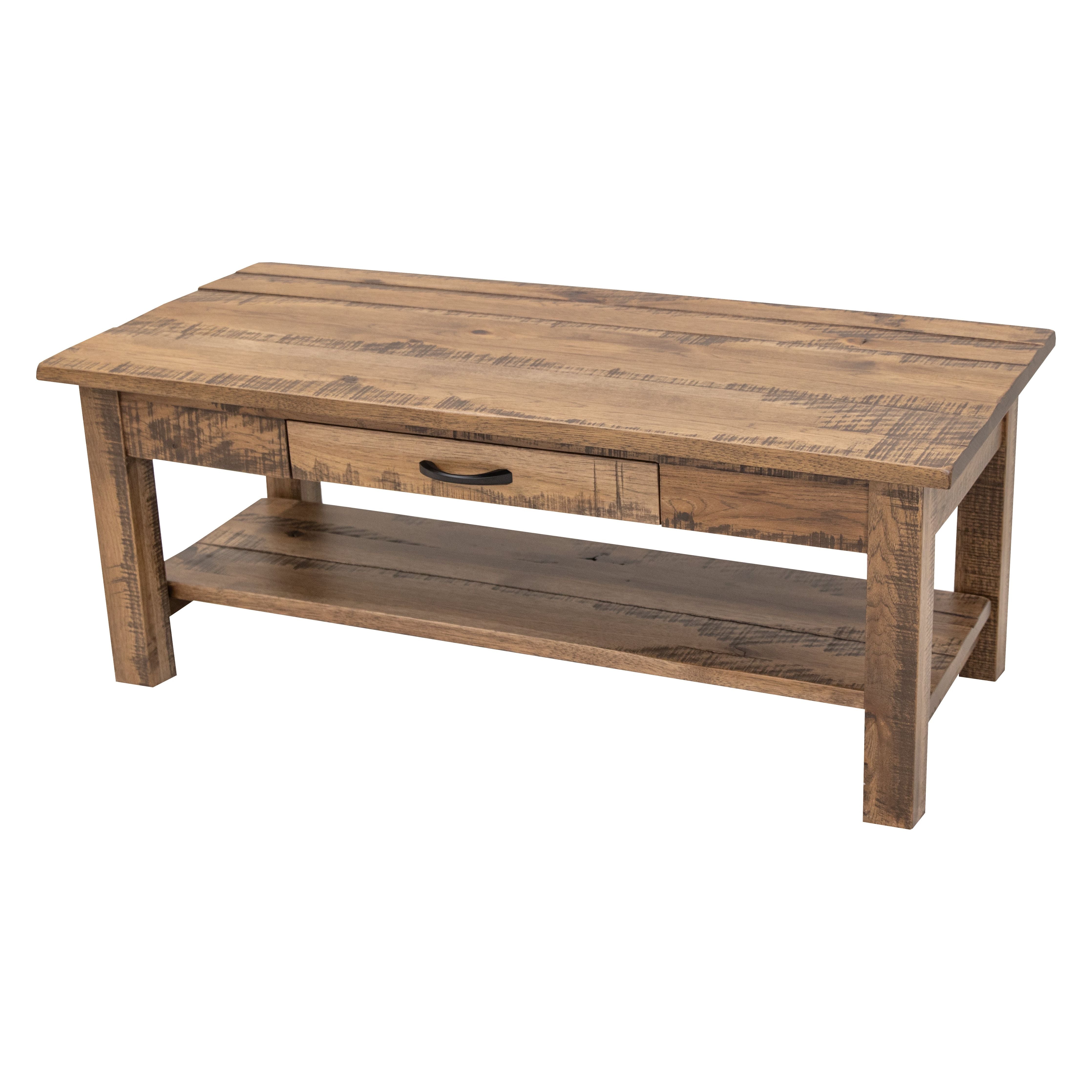 Milltown Hickory Wood Rectangle Open Coffee Table | CO