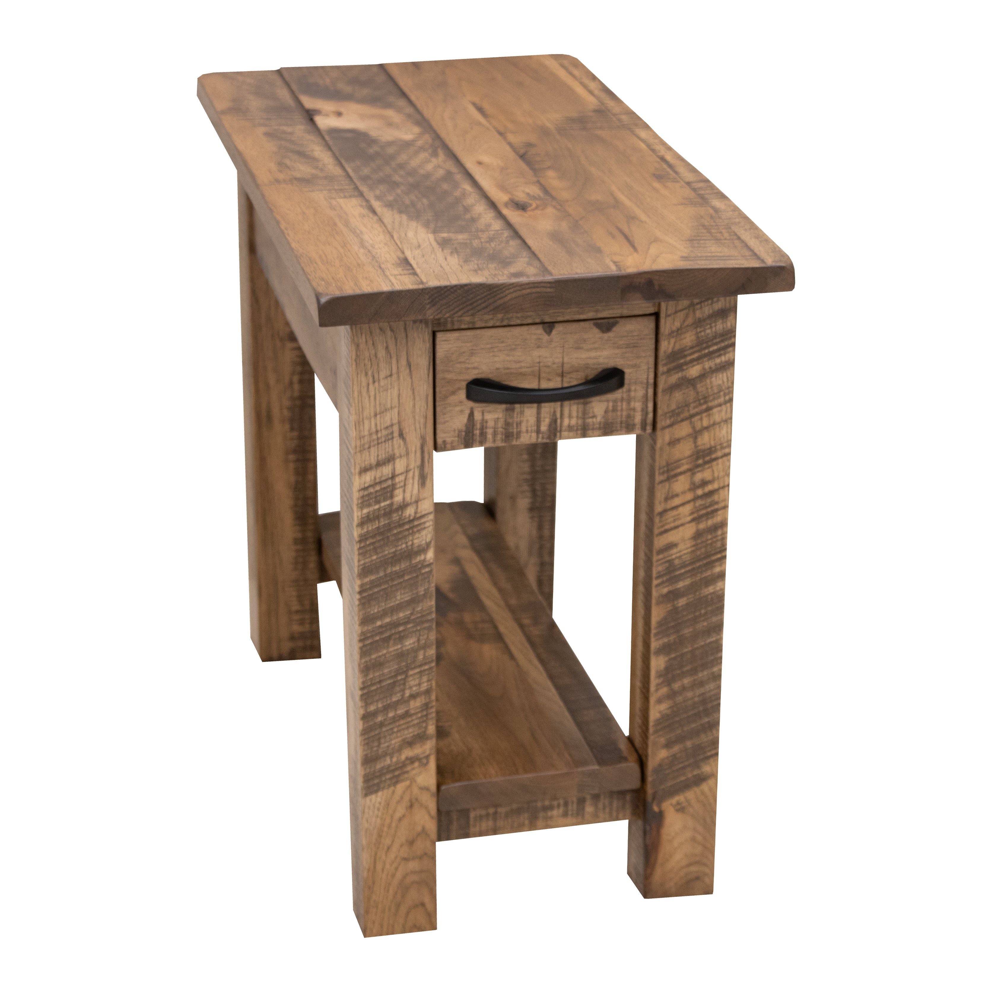 Milltown Hickory Wood Small Rectangle Open End Table | CO