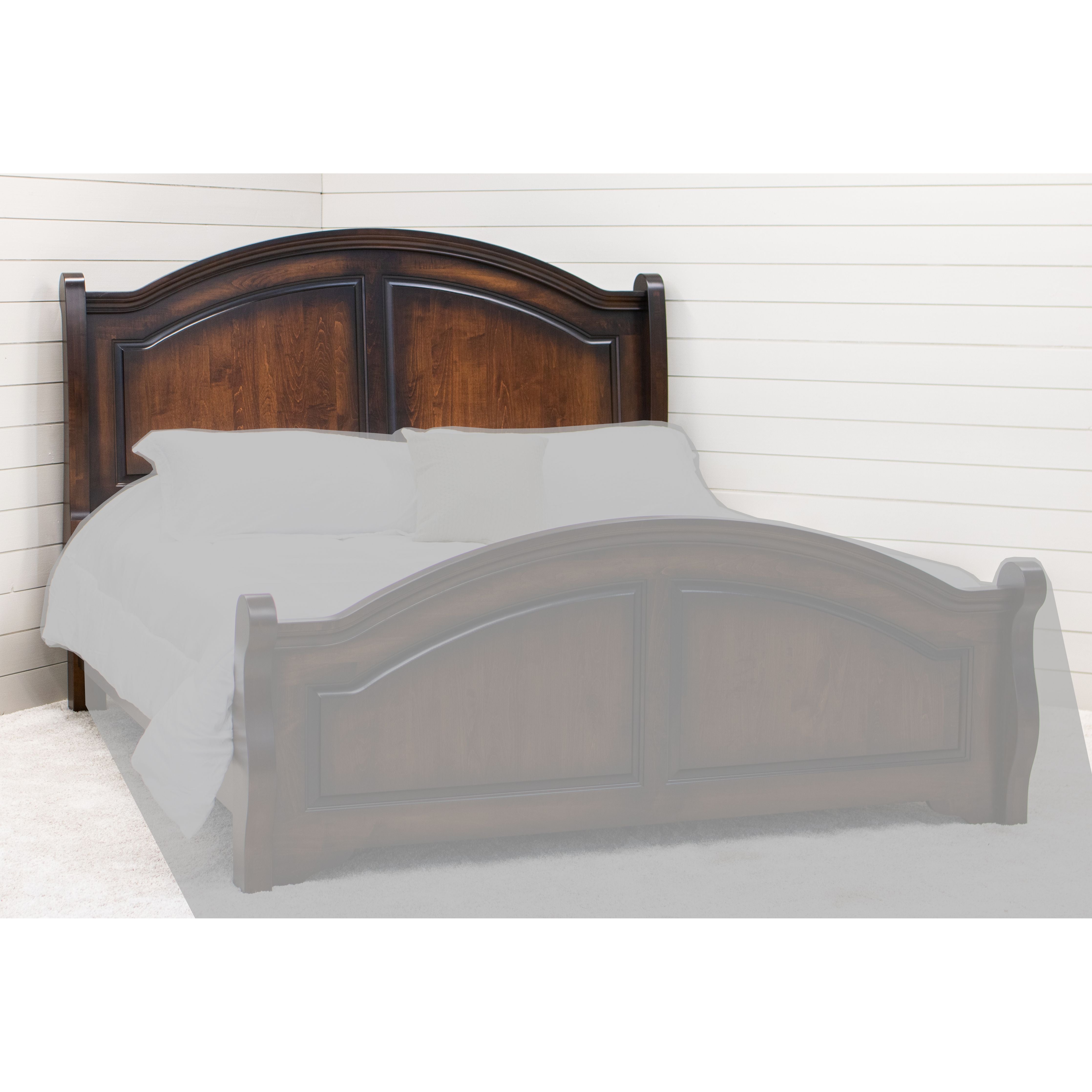 Miranda Sleigh King Maple Wood Panel Storage Platform Bed | ASB-BURN