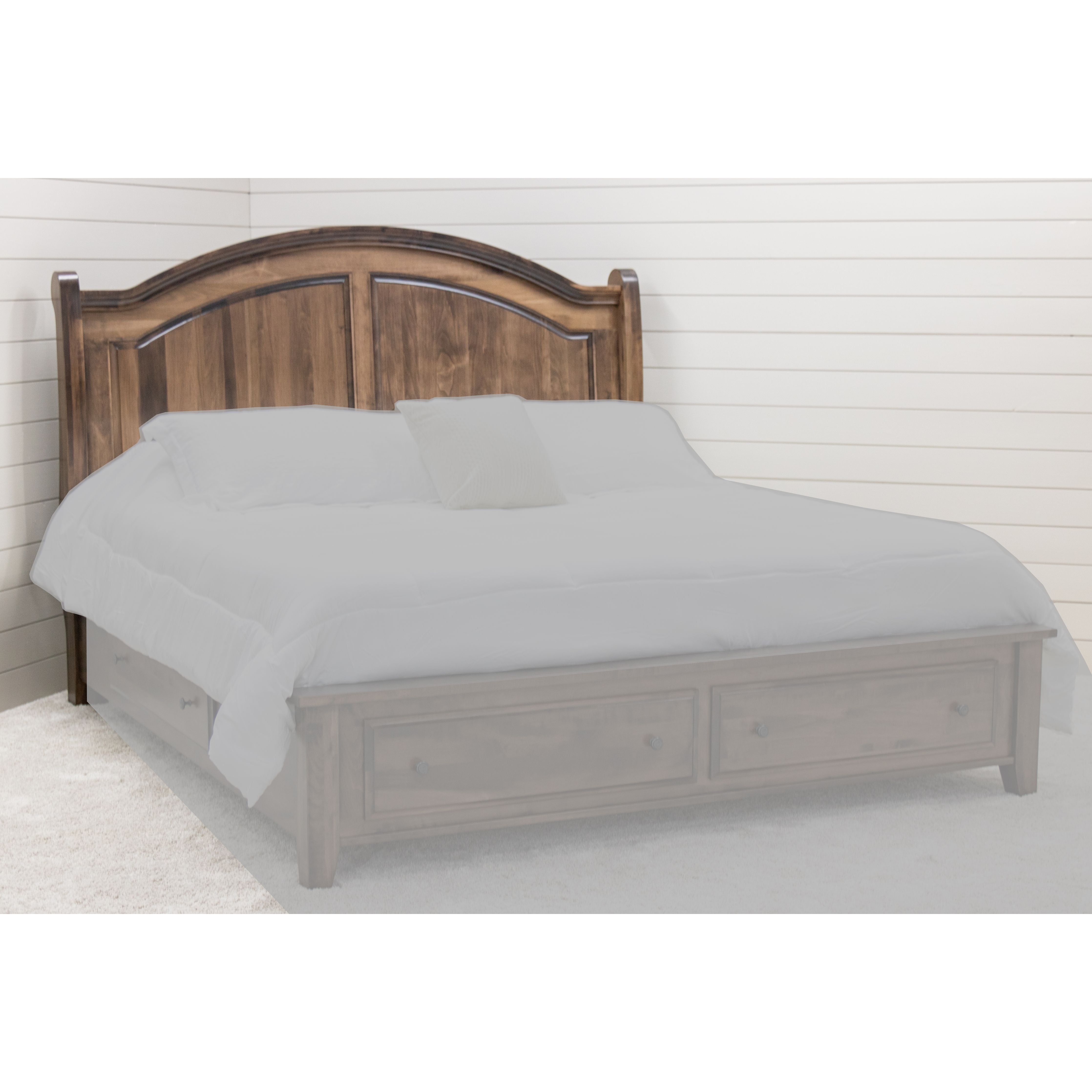 Miranda Sleigh Queen Maple Wood Panel Storage Platform Bed | CO