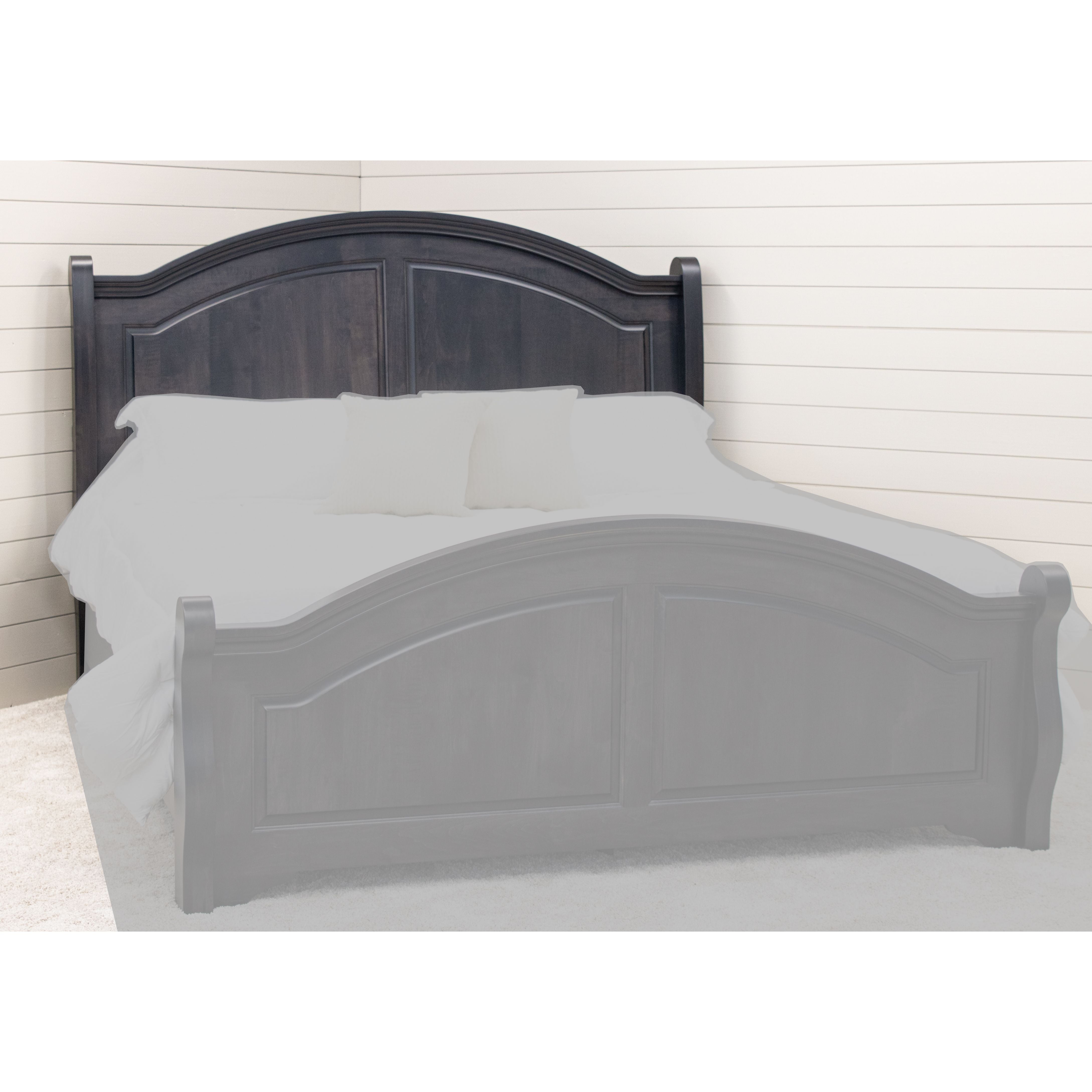 Miranda Sleigh California King Maple Wood Panel Storage Platform Bed | DK
