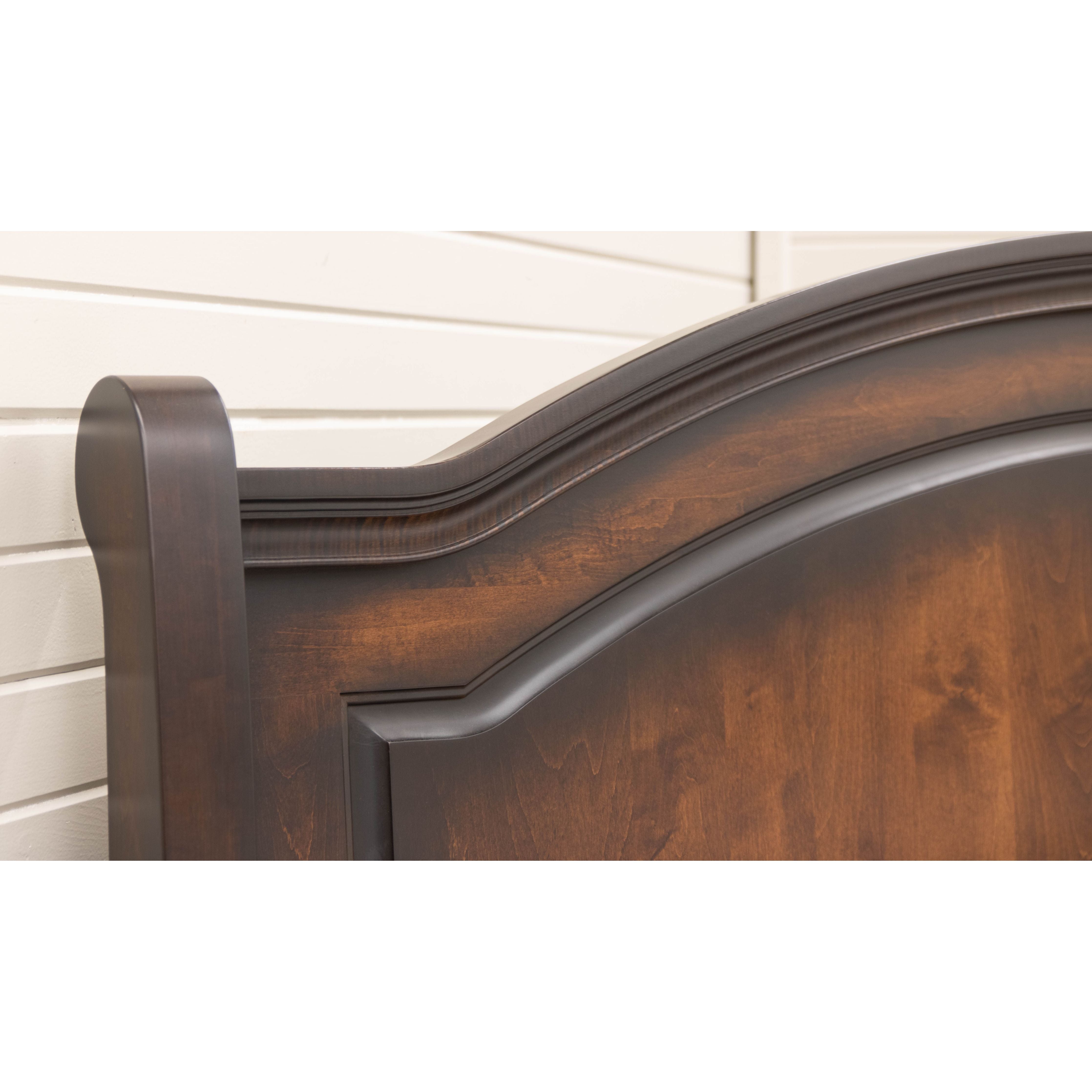 Miranda Sleigh King Maple Wood Panel Storage Platform Bed | ASB-BURN