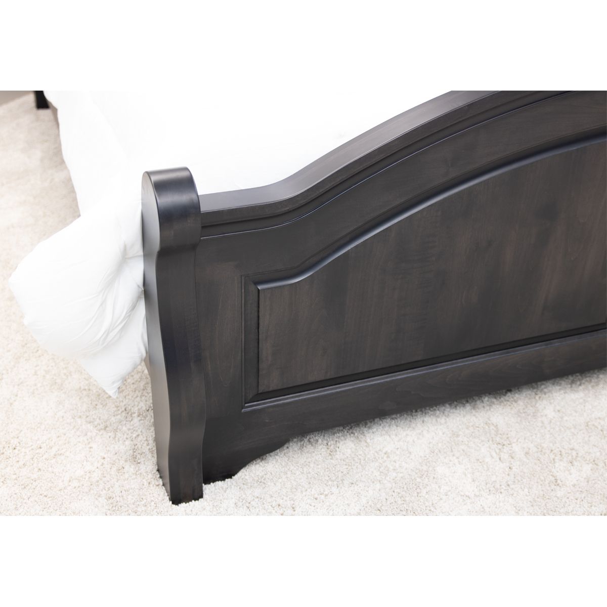 Miranda Sleigh California King Maple Wood Panel Bed with Arched Footboard | DK