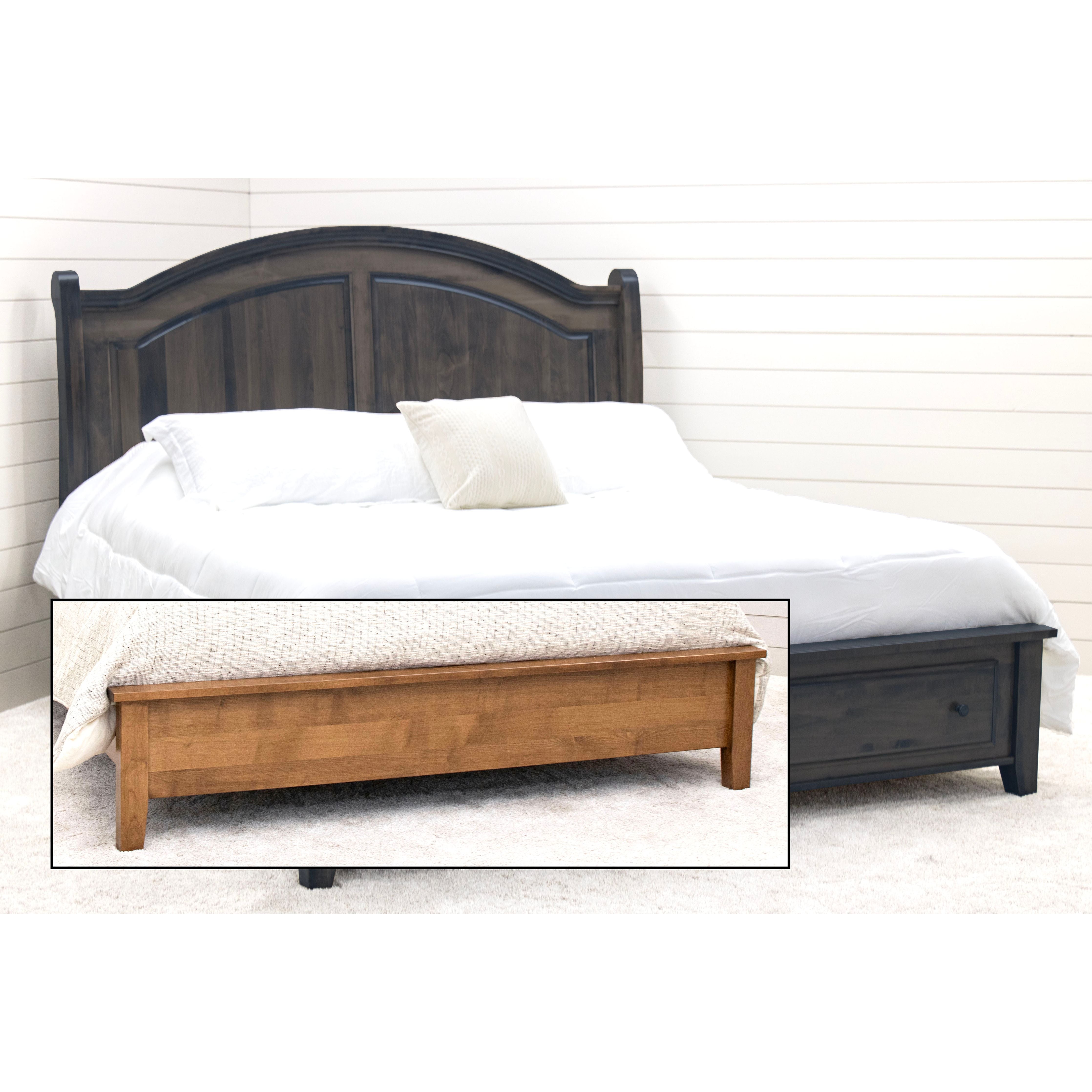 Miranda Sleigh California King Maple Wood Panel Storage Platform Bed | DK