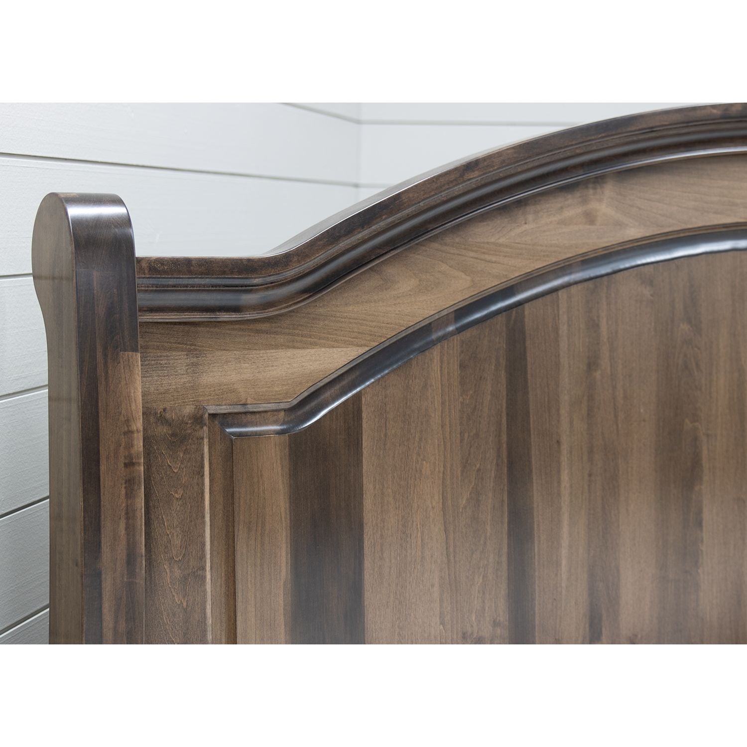 Miranda Sleigh Queen Maple Wood Panel Storage Platform Bed | CO