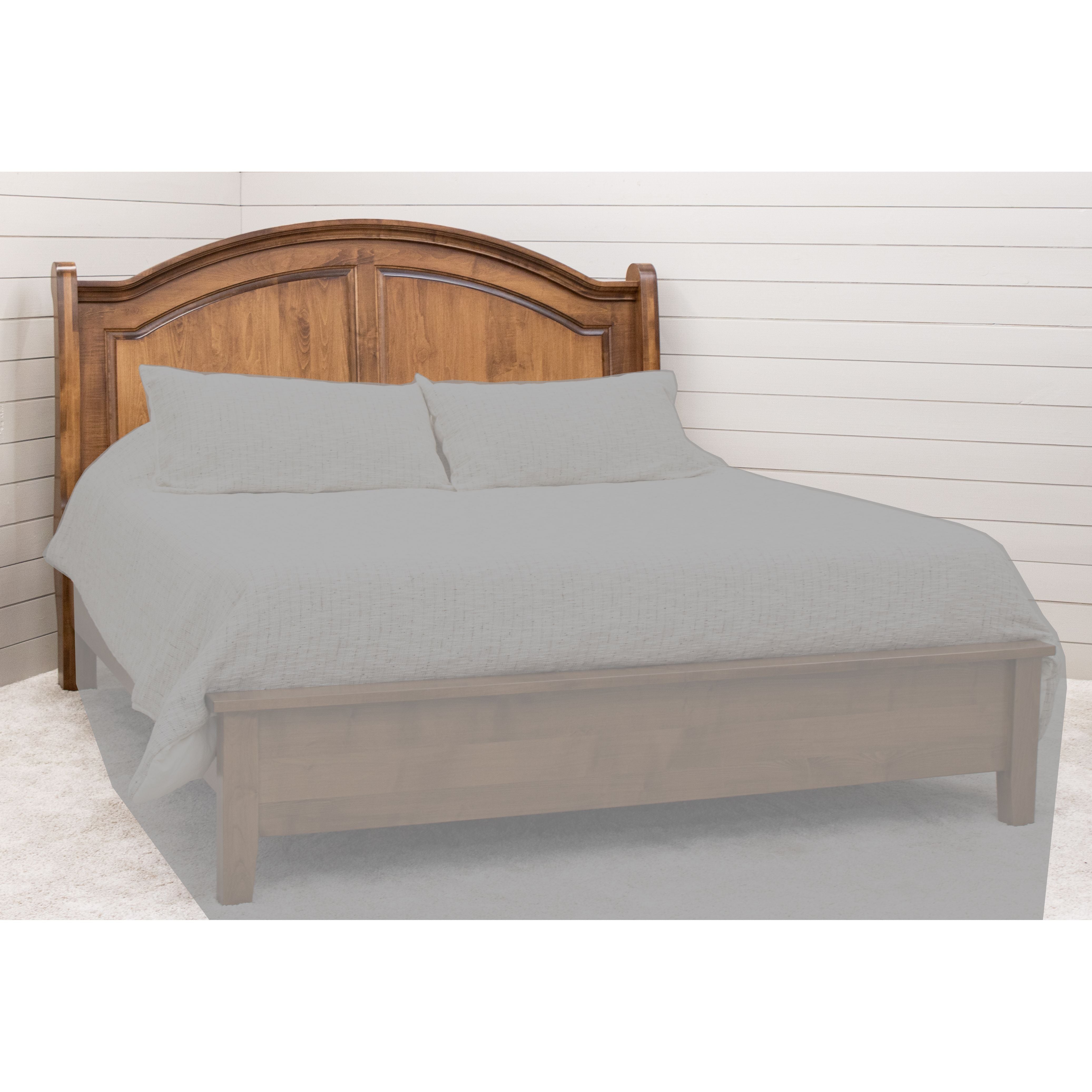 Miranda Sleigh Queen Maple Wood Panel Storage Platform Bed | HC