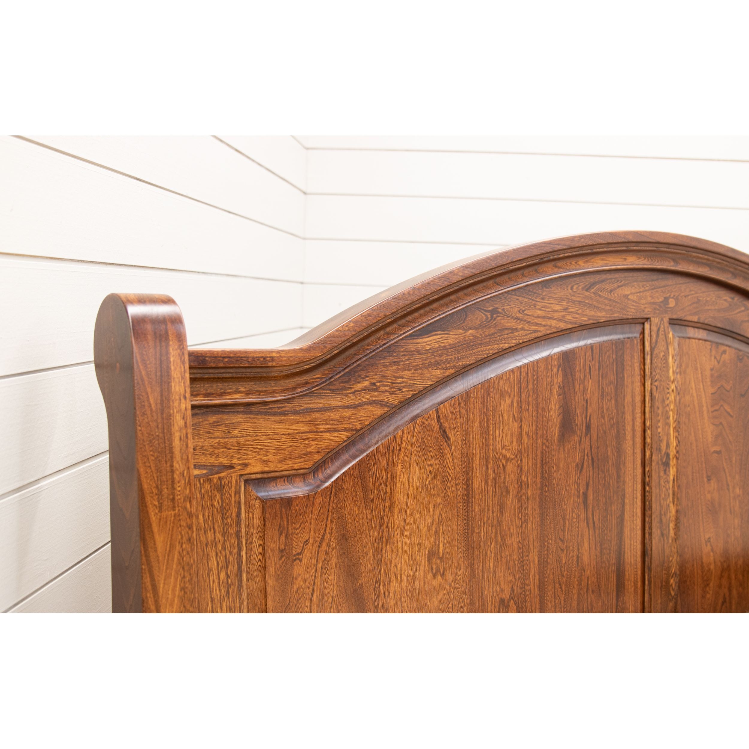 Miranda Sleigh California King Elm Wood Panel Bed with Arched Footboard | MC