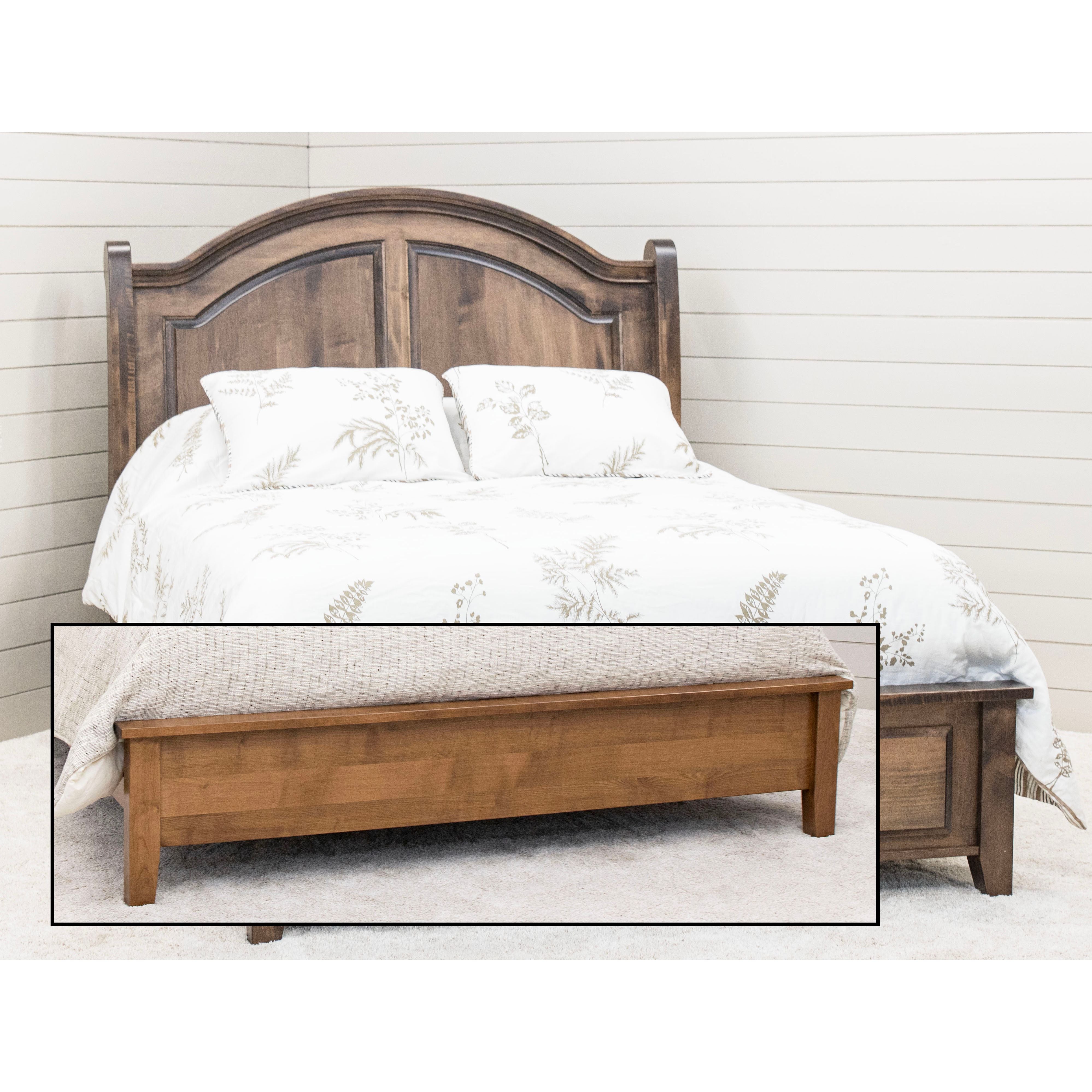 Miranda Sleigh Queen Maple Wood Panel Storage Platform Bed | CO