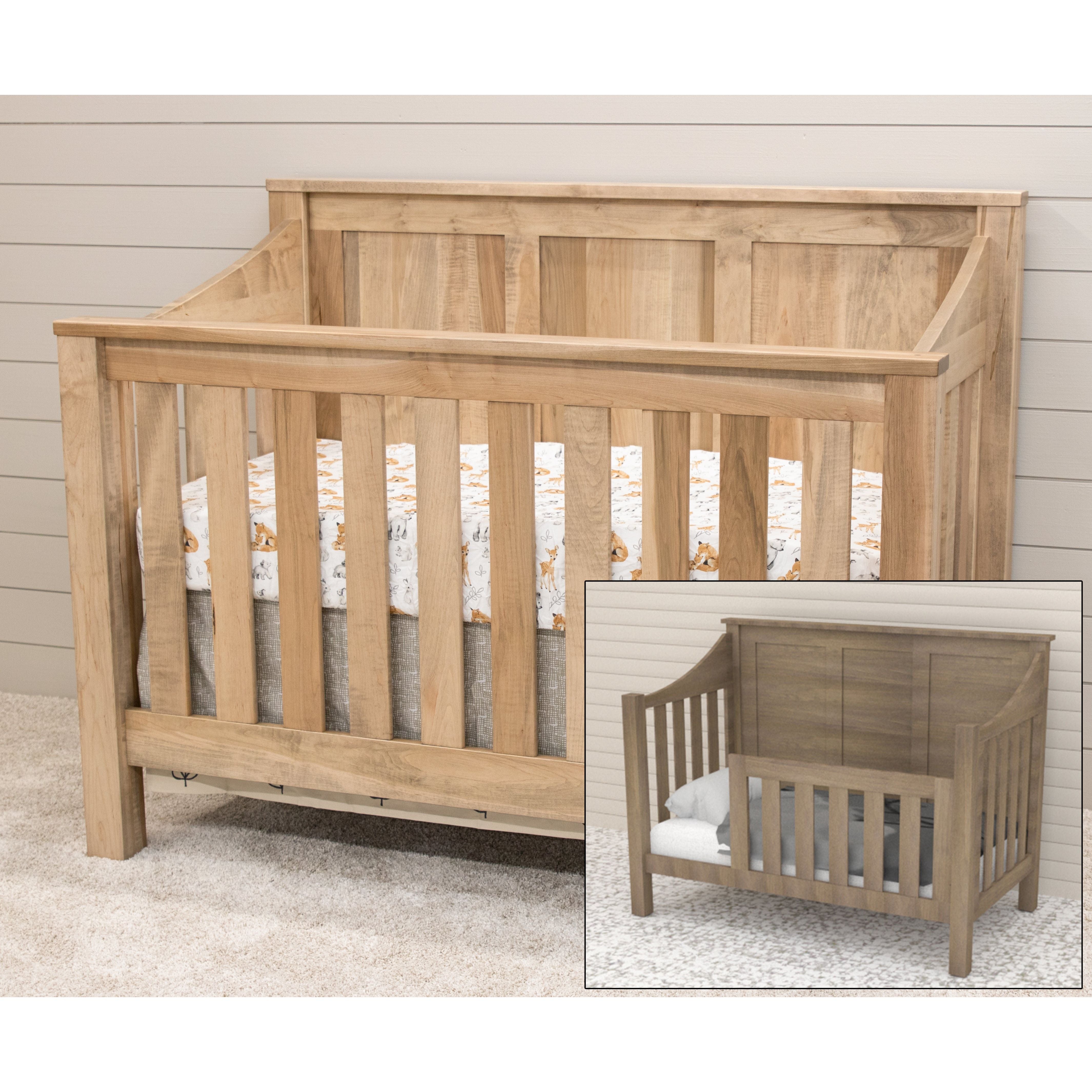 Mission Panel Maple Wood Convertible Crib | DS