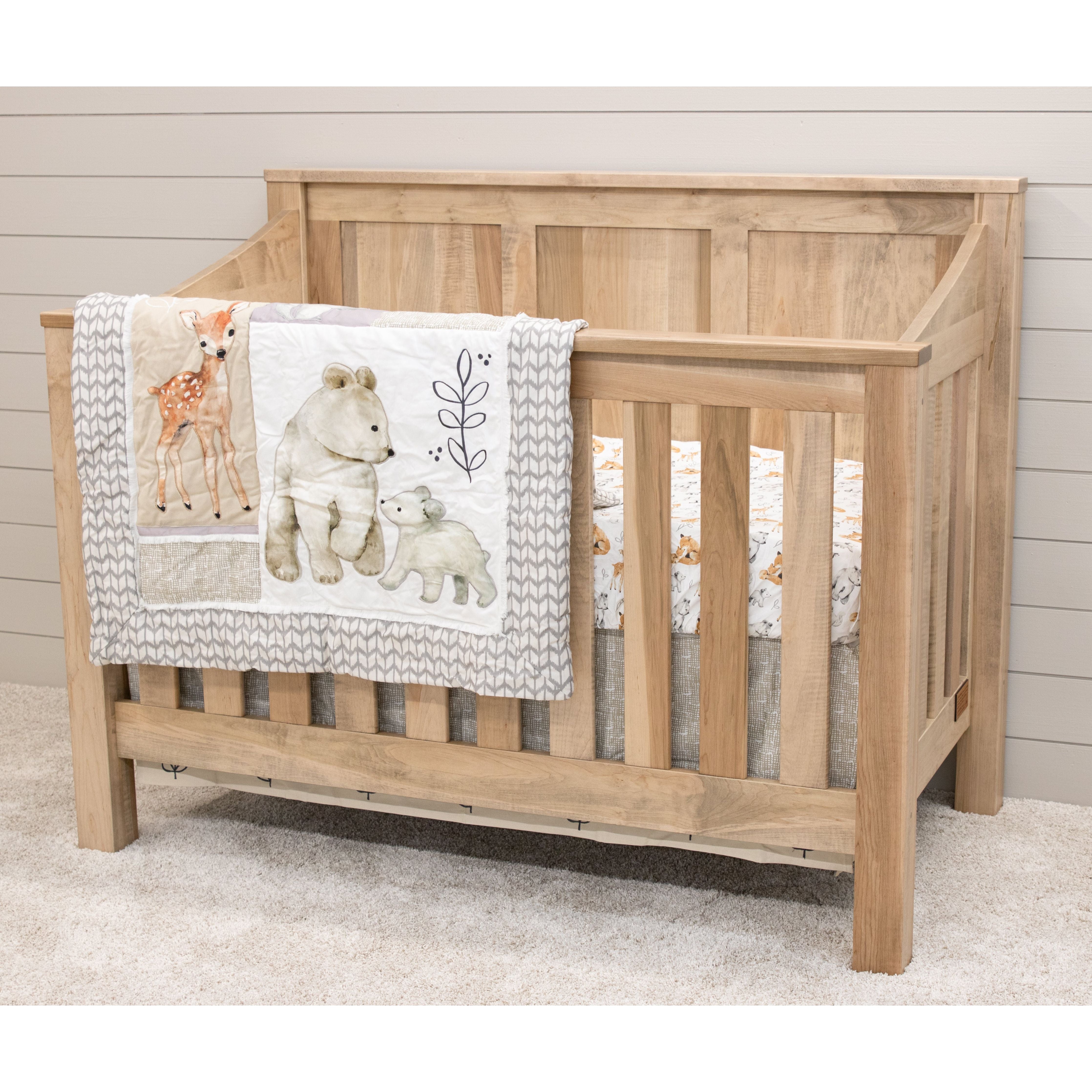 Mission Panel Maple Wood Convertible Crib | DS