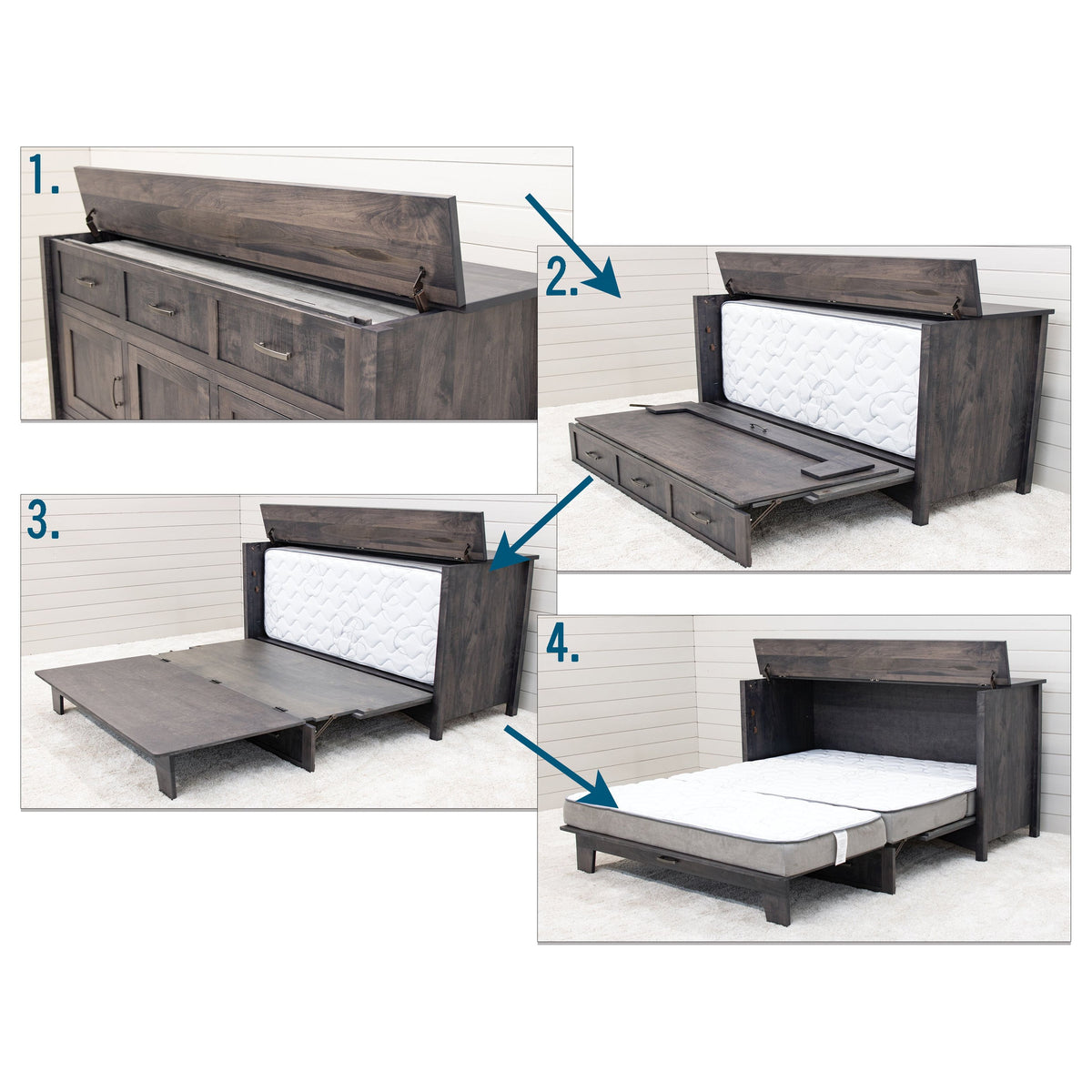 Mission Style Maple Wood Murphy Bed Cabinet