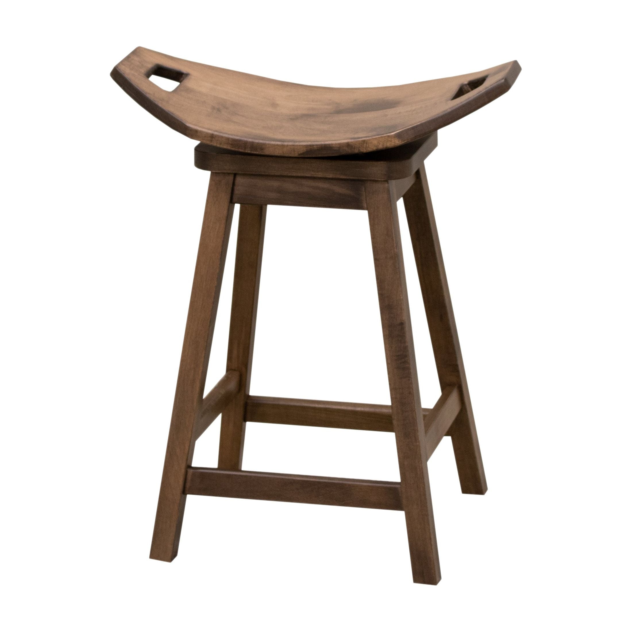 Mission 24" Saddle Maple Wood Swivel Bar Stool | CO