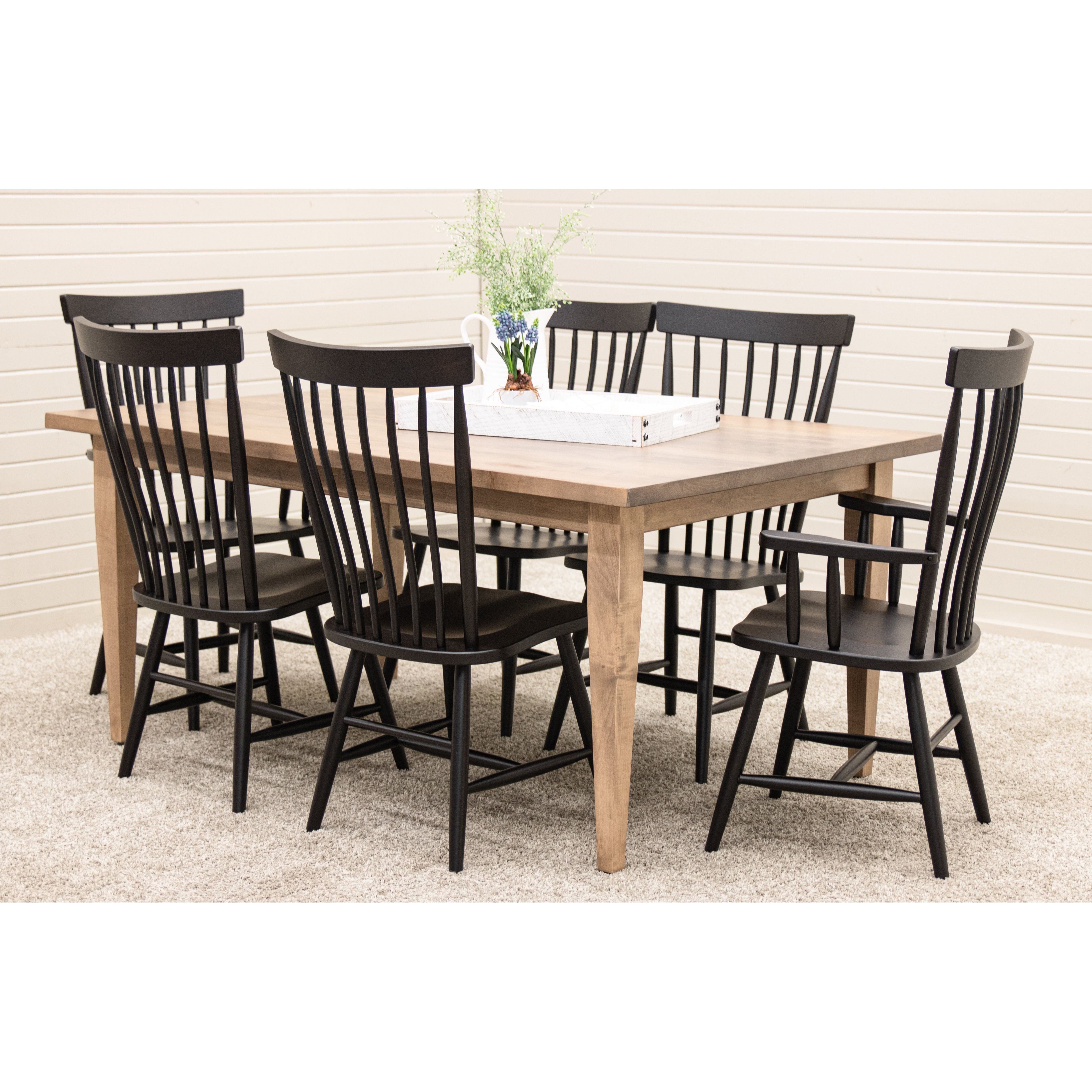Shaker Mid Century Maple Wood Dining Table | WB