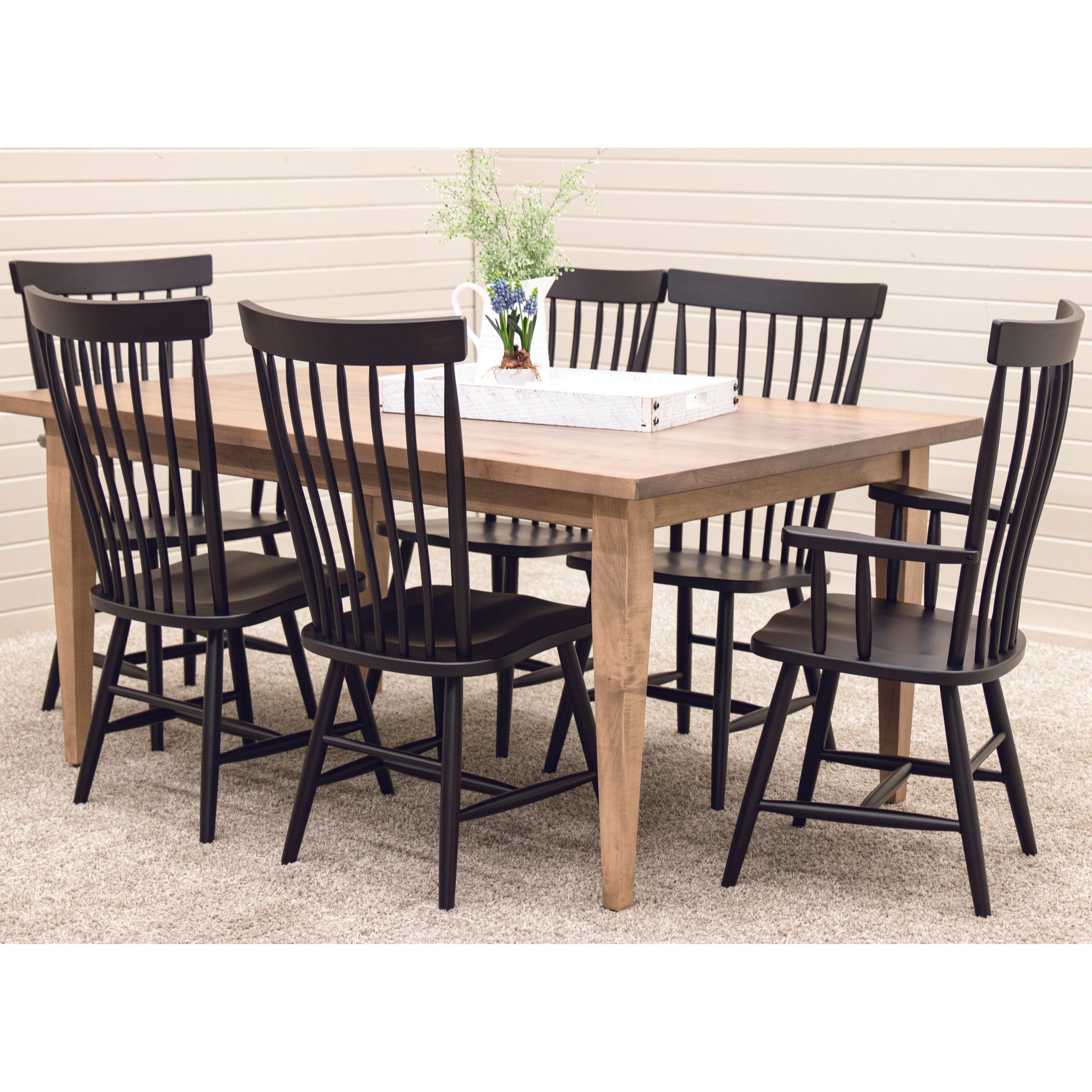 Millcreek Black Windsor Maple Wood Side Dining Chair | EB