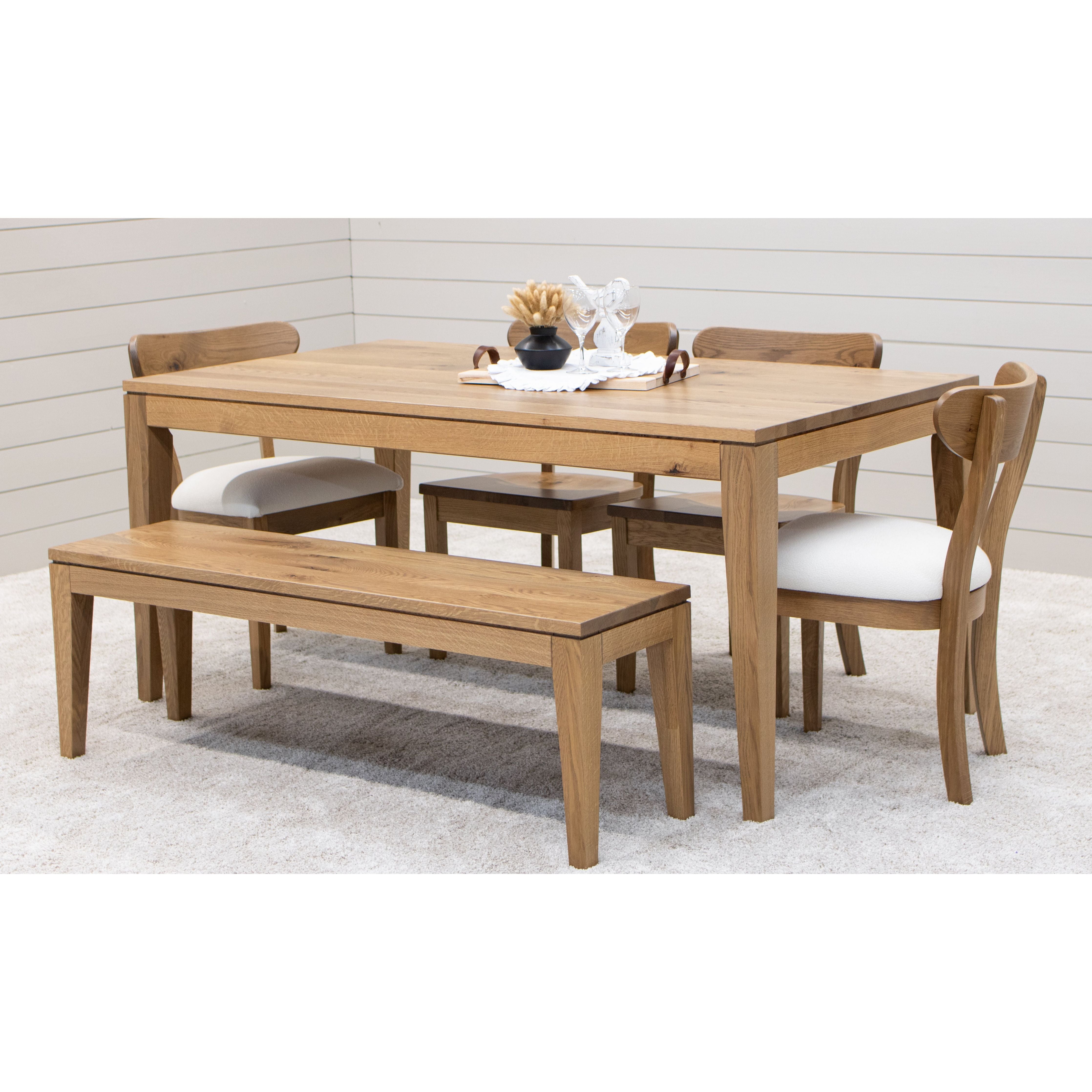 Monroe Mid Century White Oak Wood Dining Bench | DS