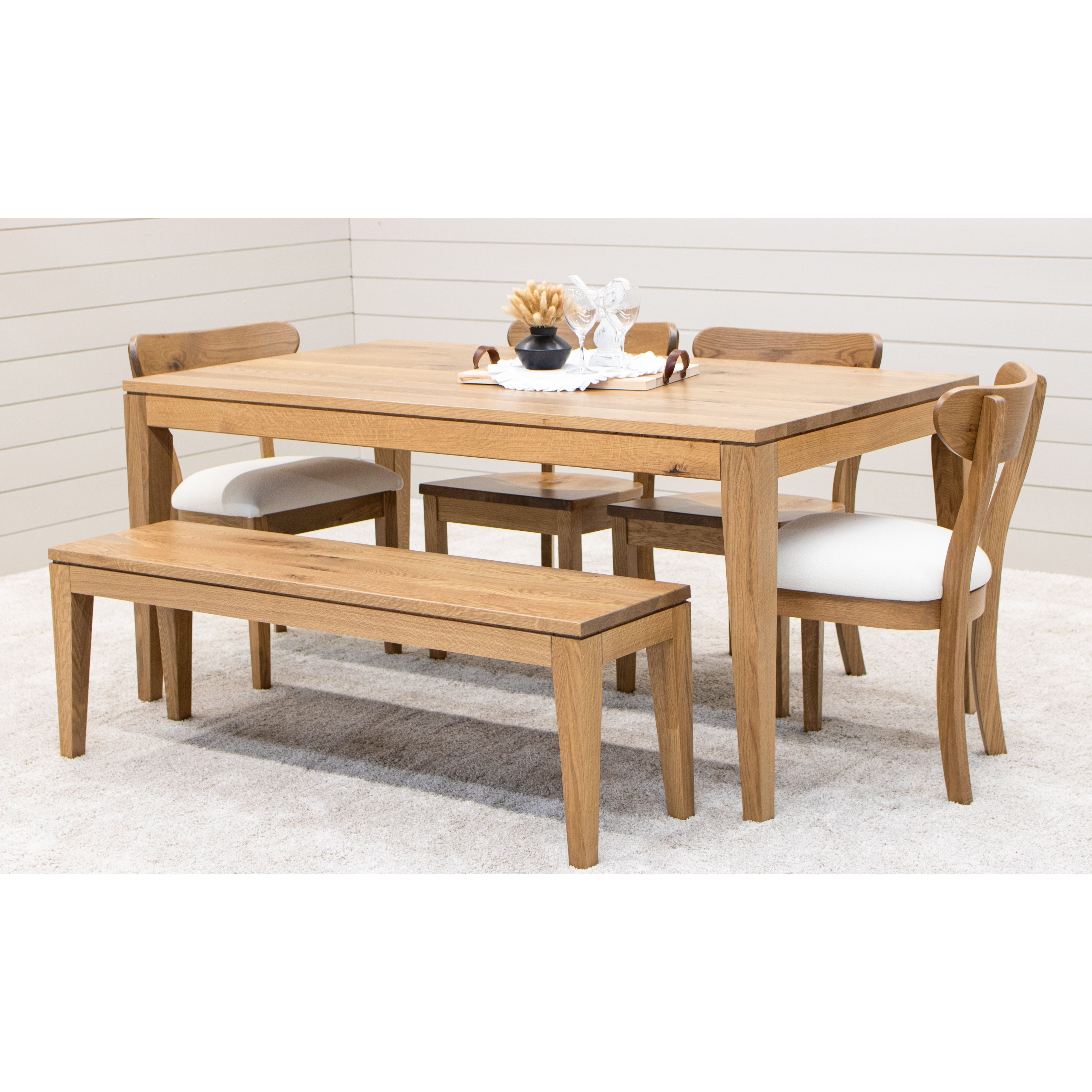Windsor Rustic White Oak Wood Mid Century Side Dining Chair with Fabric Seat | DS