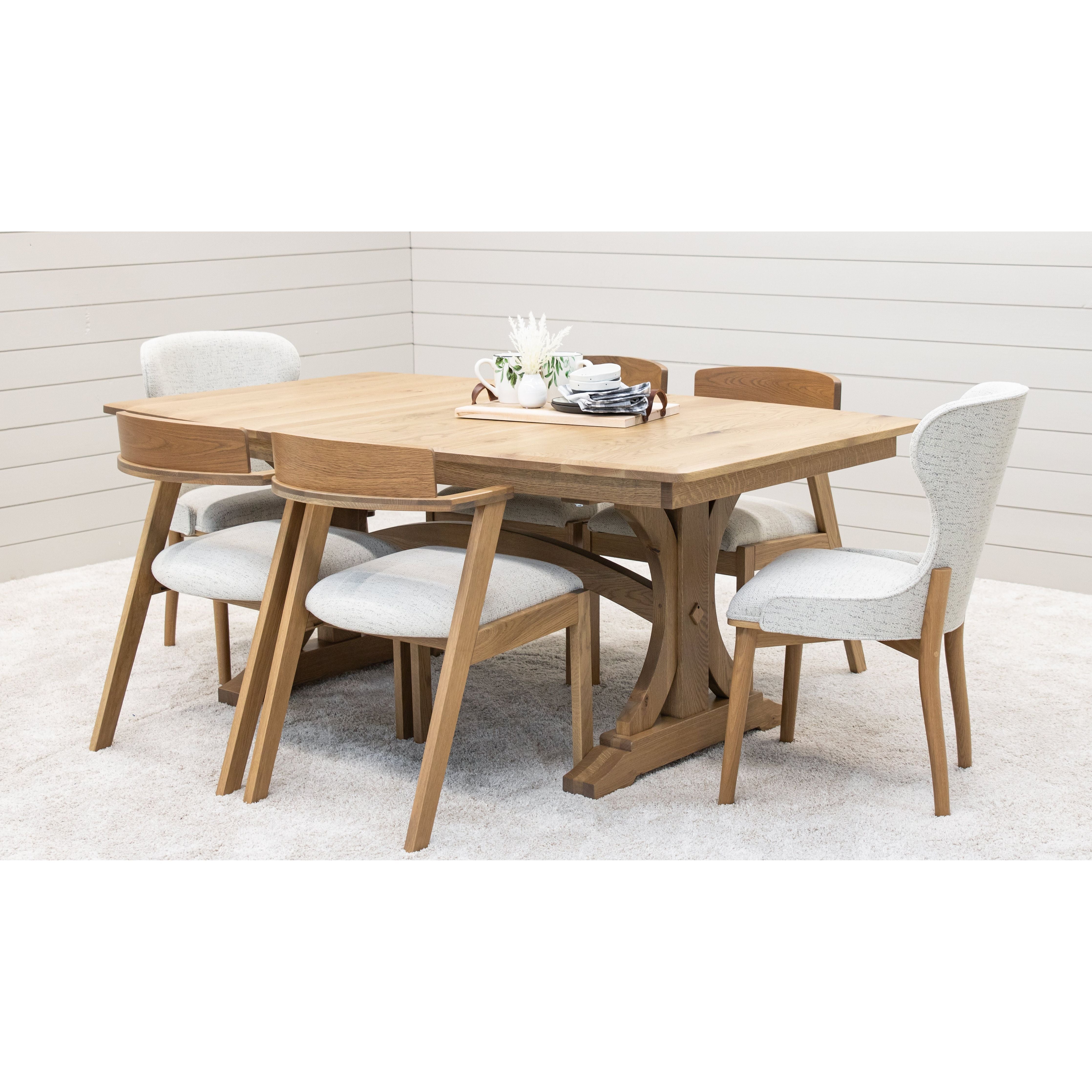 Napoleon Extendable Modern White Oak Dining Set for 6-10