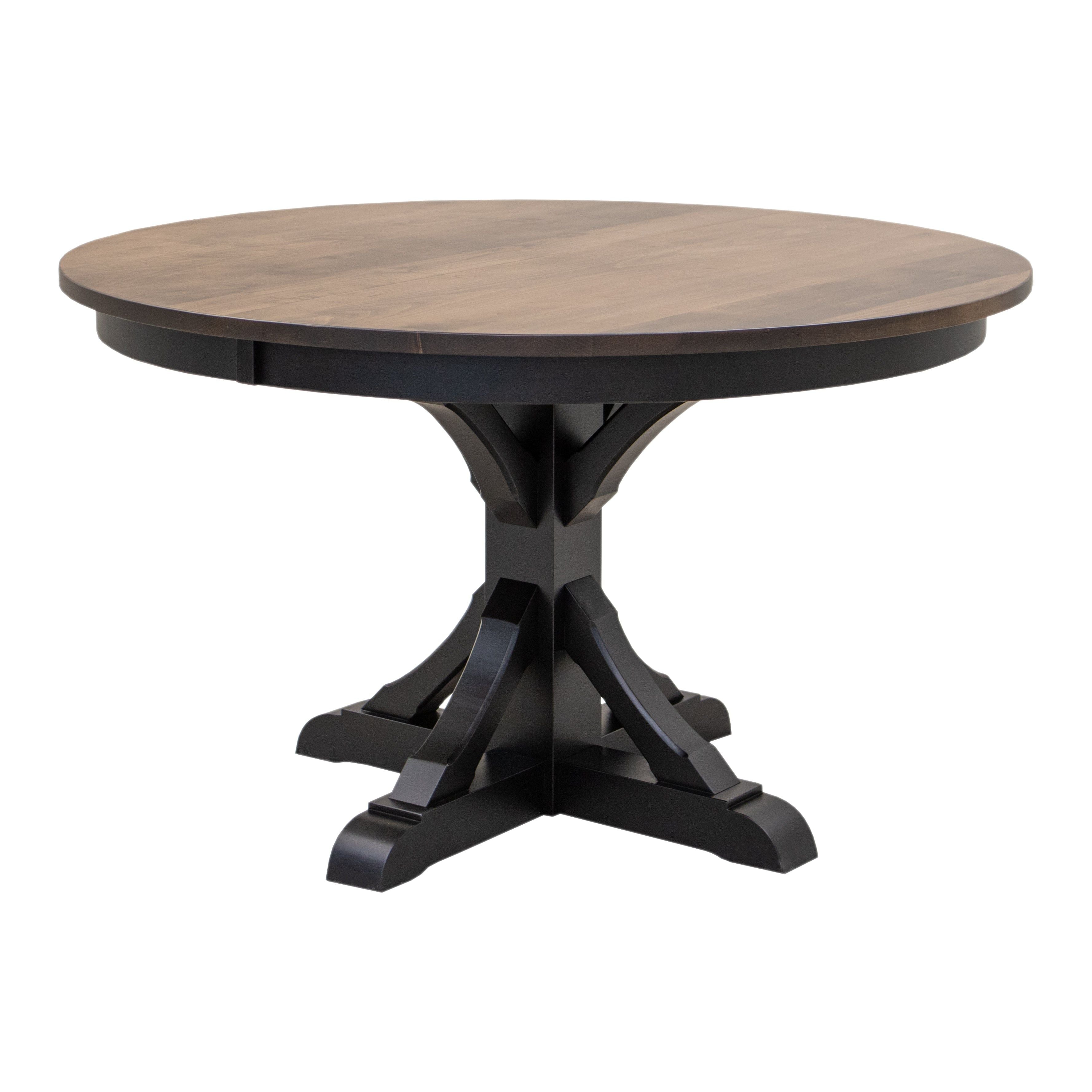 Newport Round Black & Wood Extending Dining Table | M-EB&CO