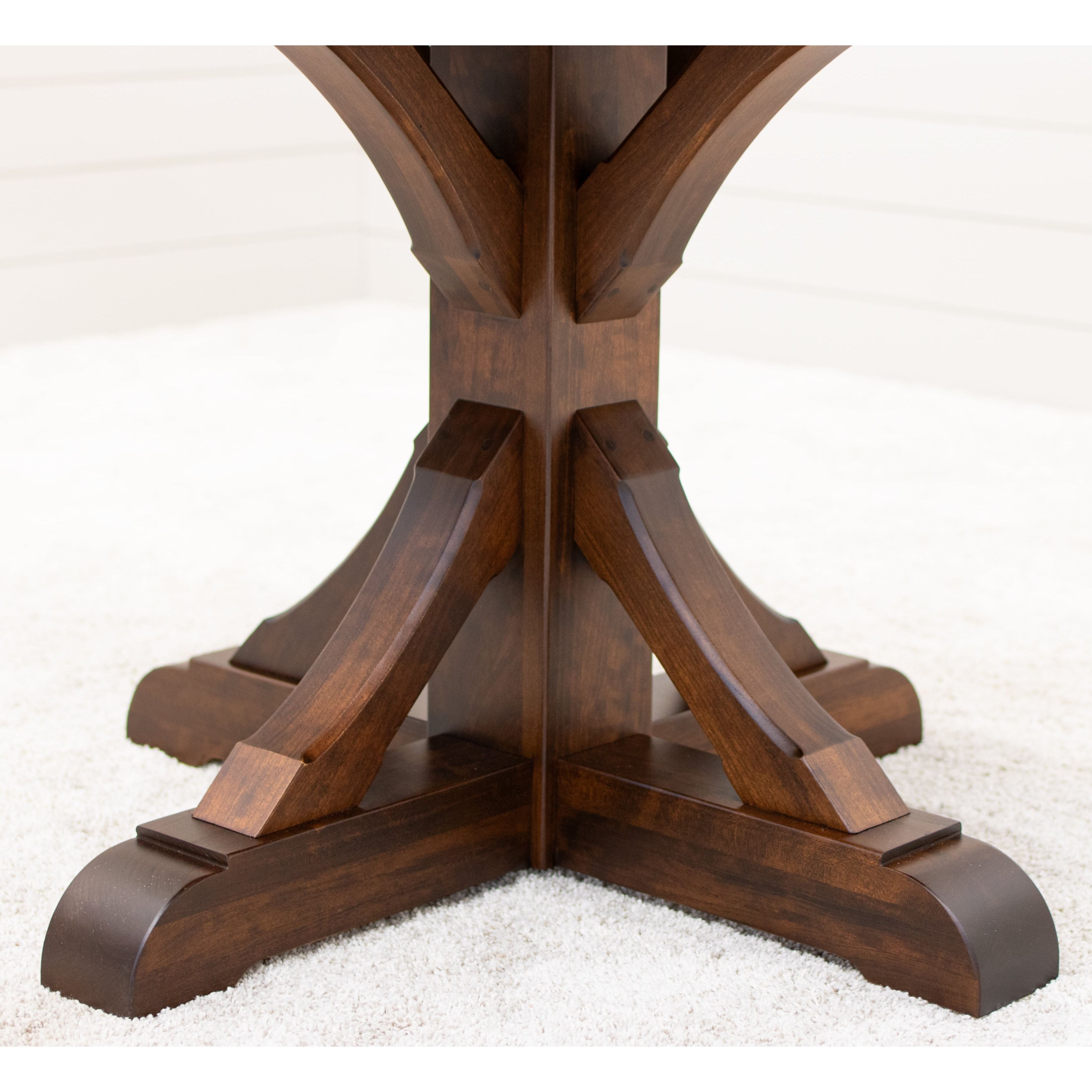 Newport Round Cherry Wood Amish Dining Table Set for 4