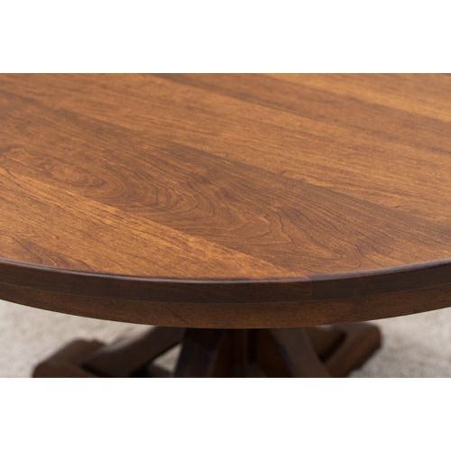 Newport Round Cherry Wood Amish Dining Table Set for 4