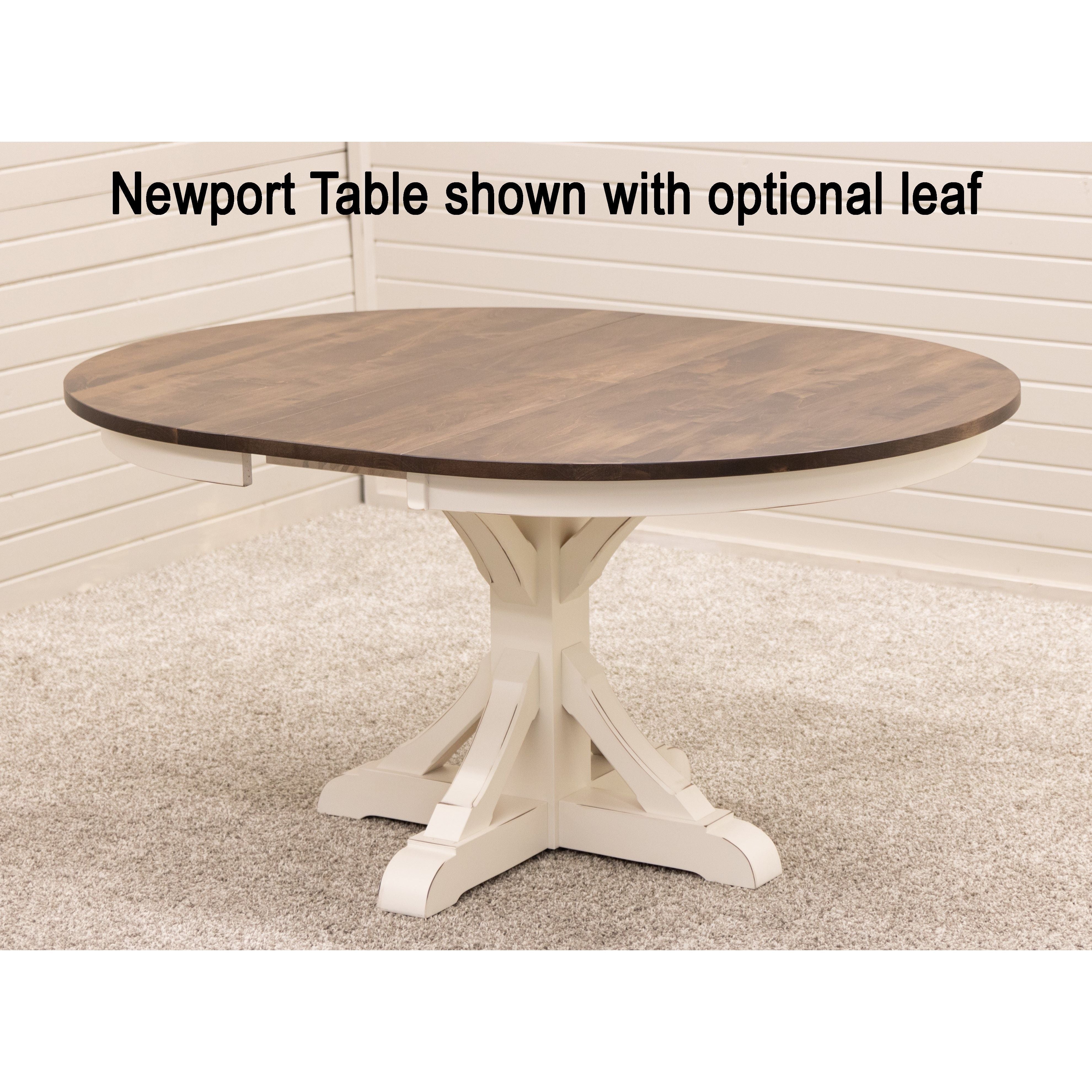 Newport Round White & Wood Extending Dining Table | M-CW&CO