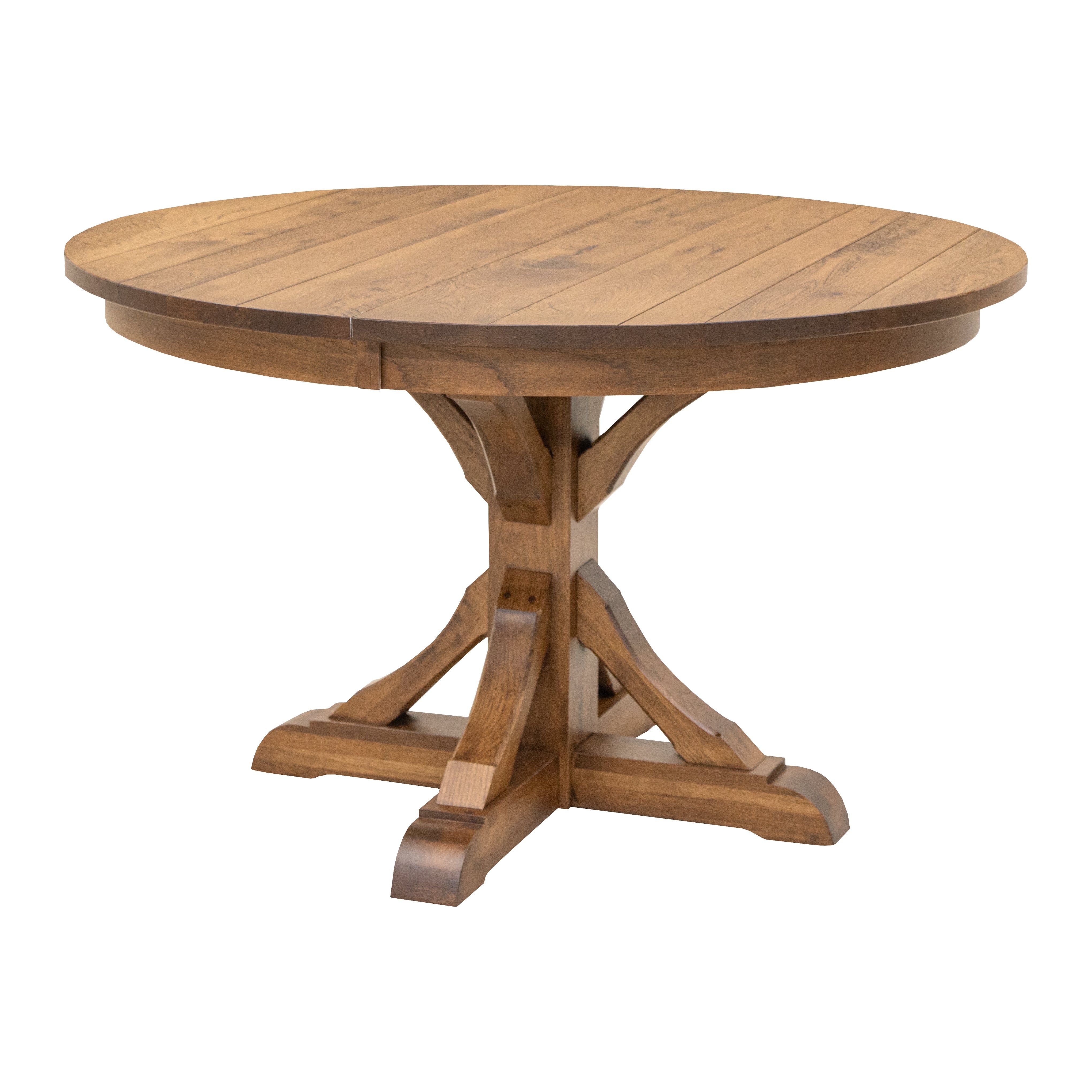 Newport Round Hickory Wood Extending Dining Table | HC
