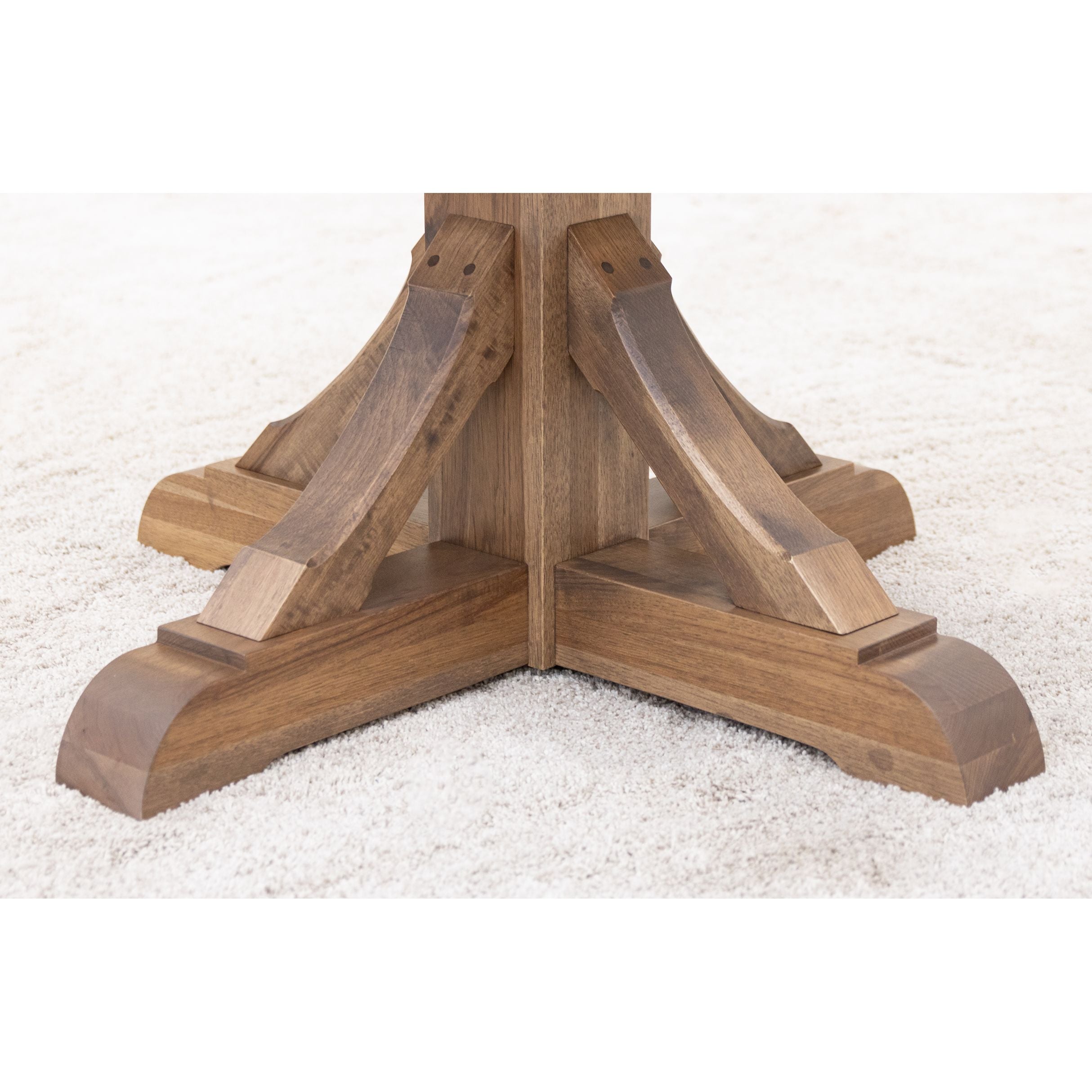 Newport Round Hickory Wood Extending Dining Table | WB