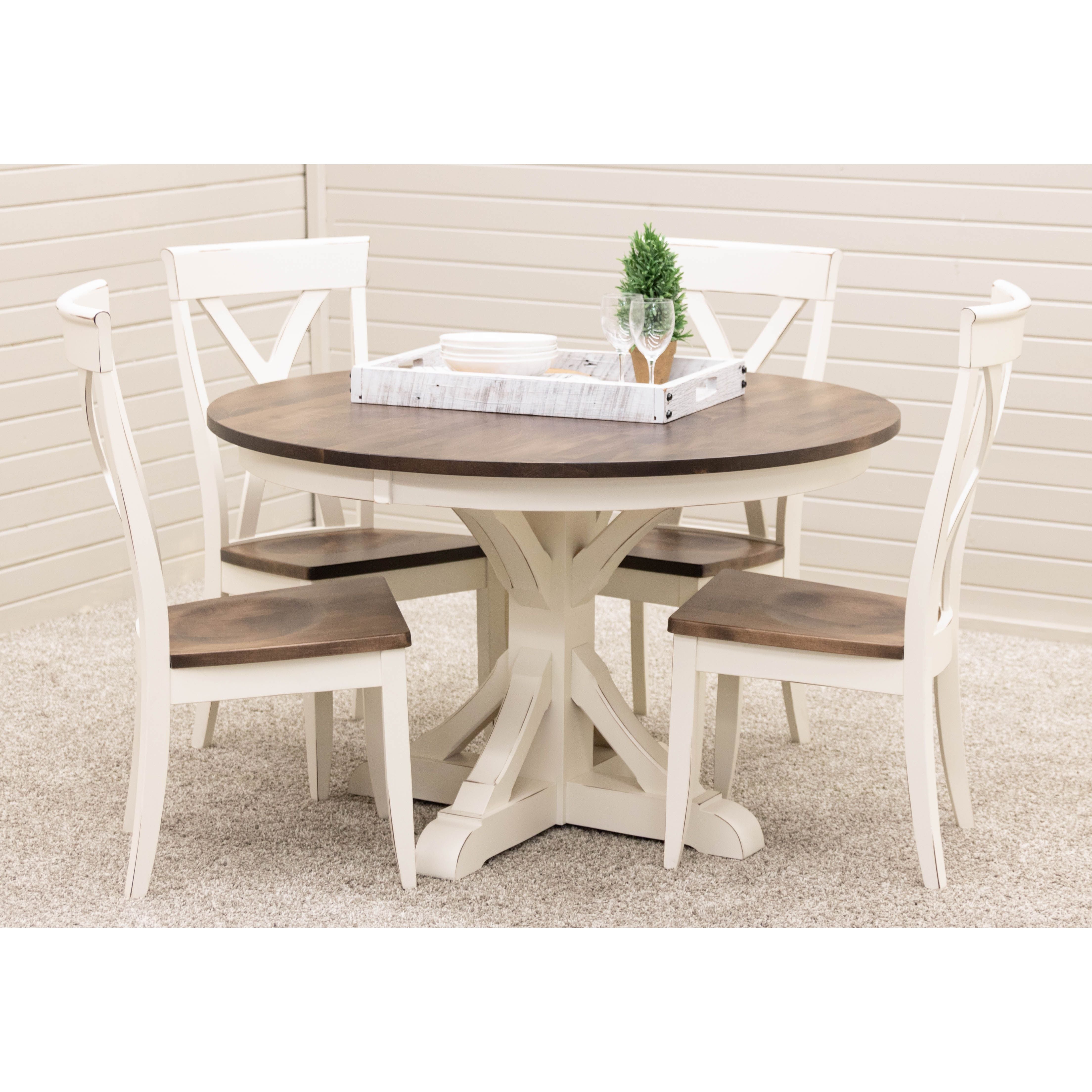 Brooke X Back White & Wood Side Dining Chair | M-CW&CO
