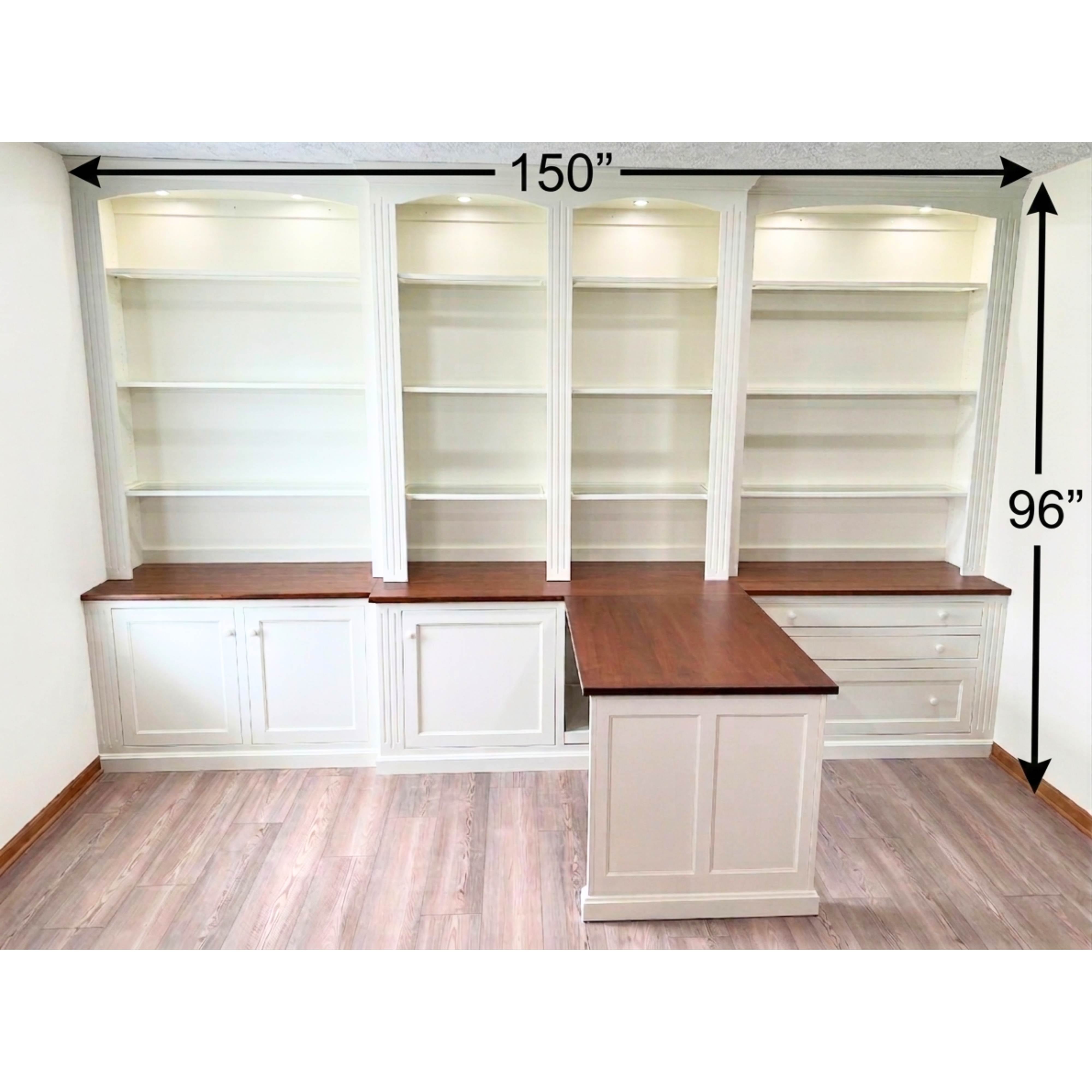 Custom Built - In Maple Fluted Partners Desk with Storage
