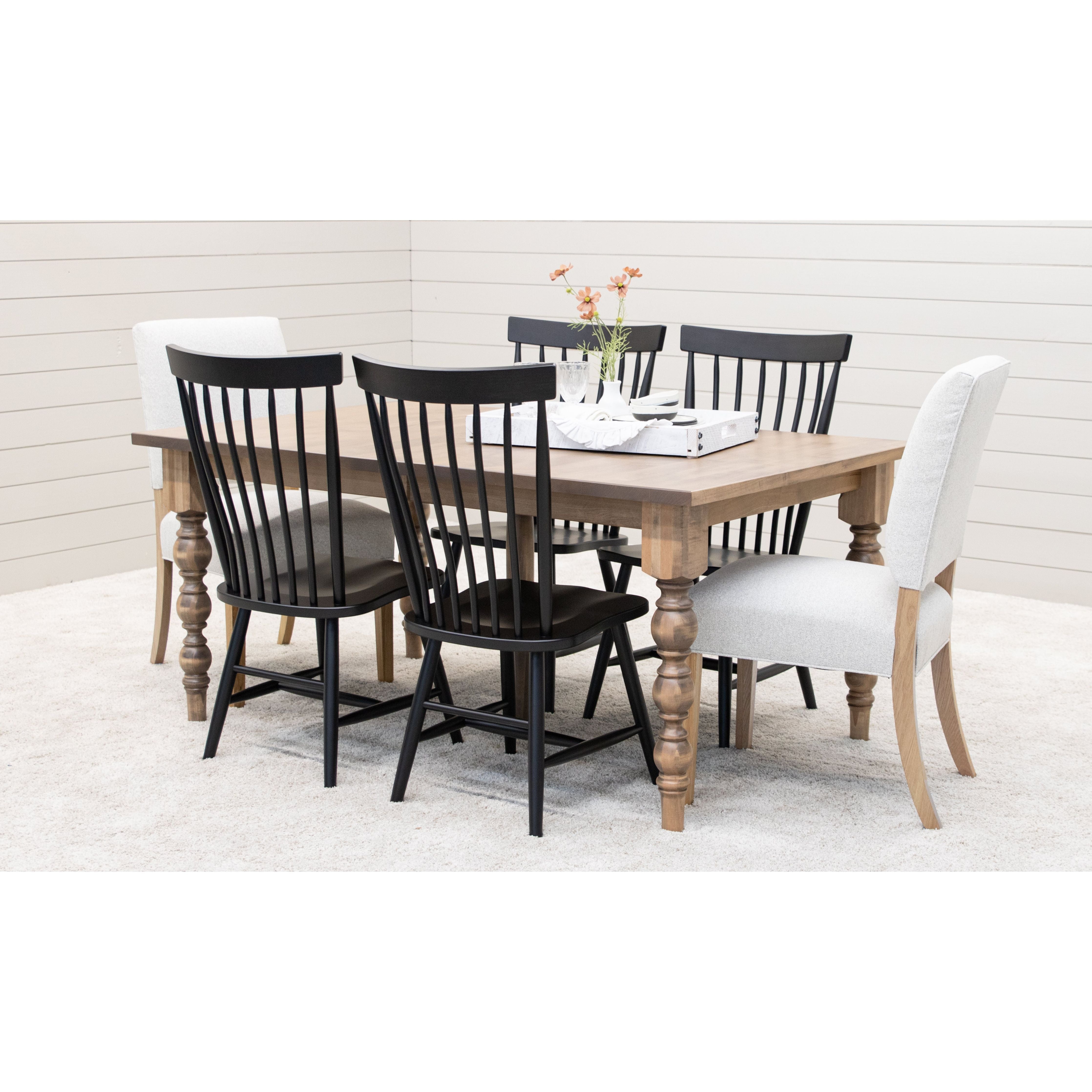 Millcreek Black Windsor Maple Wood Arm Dining Chair | EB