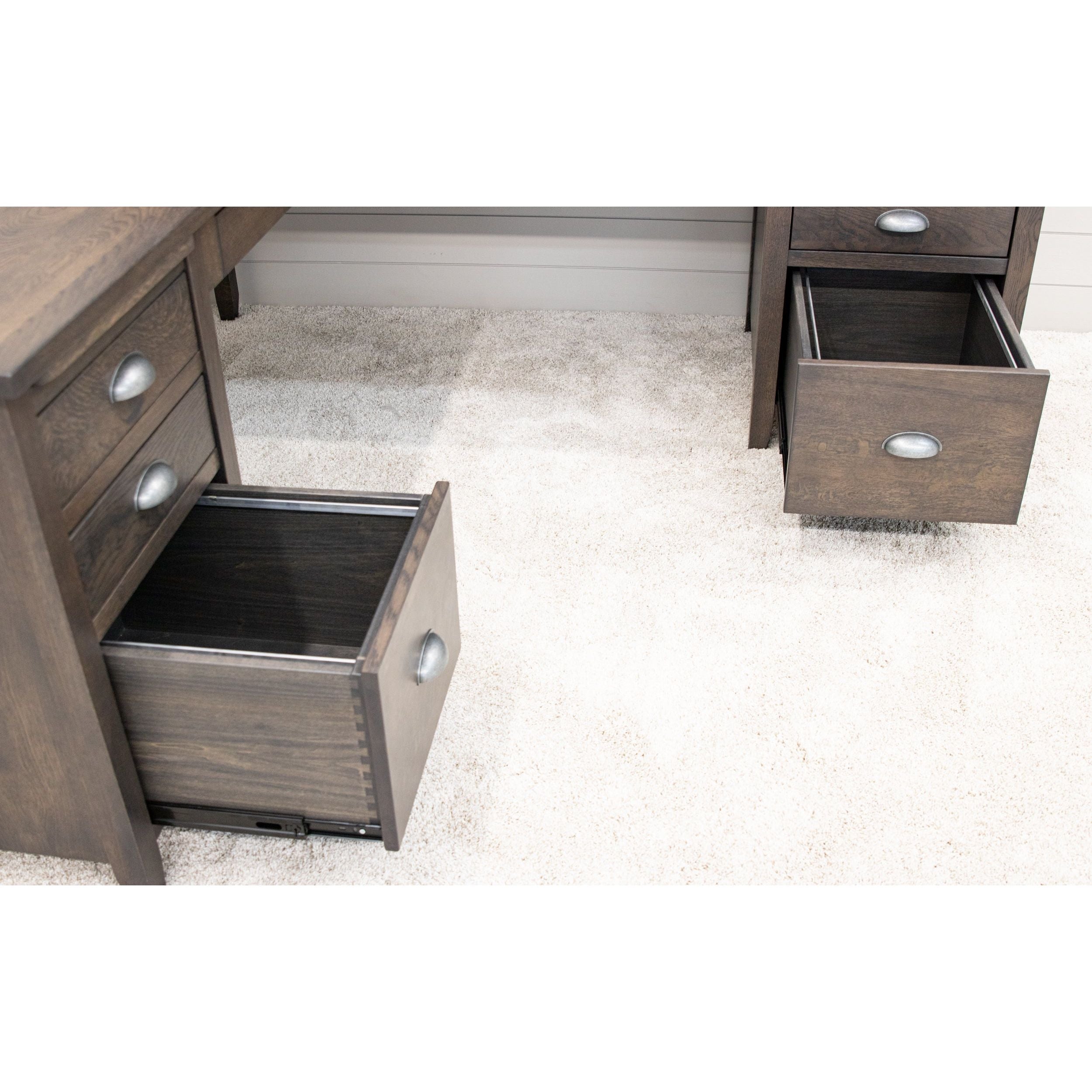 Phoenix L White Oak Wood Desk with Hutch Top | SB