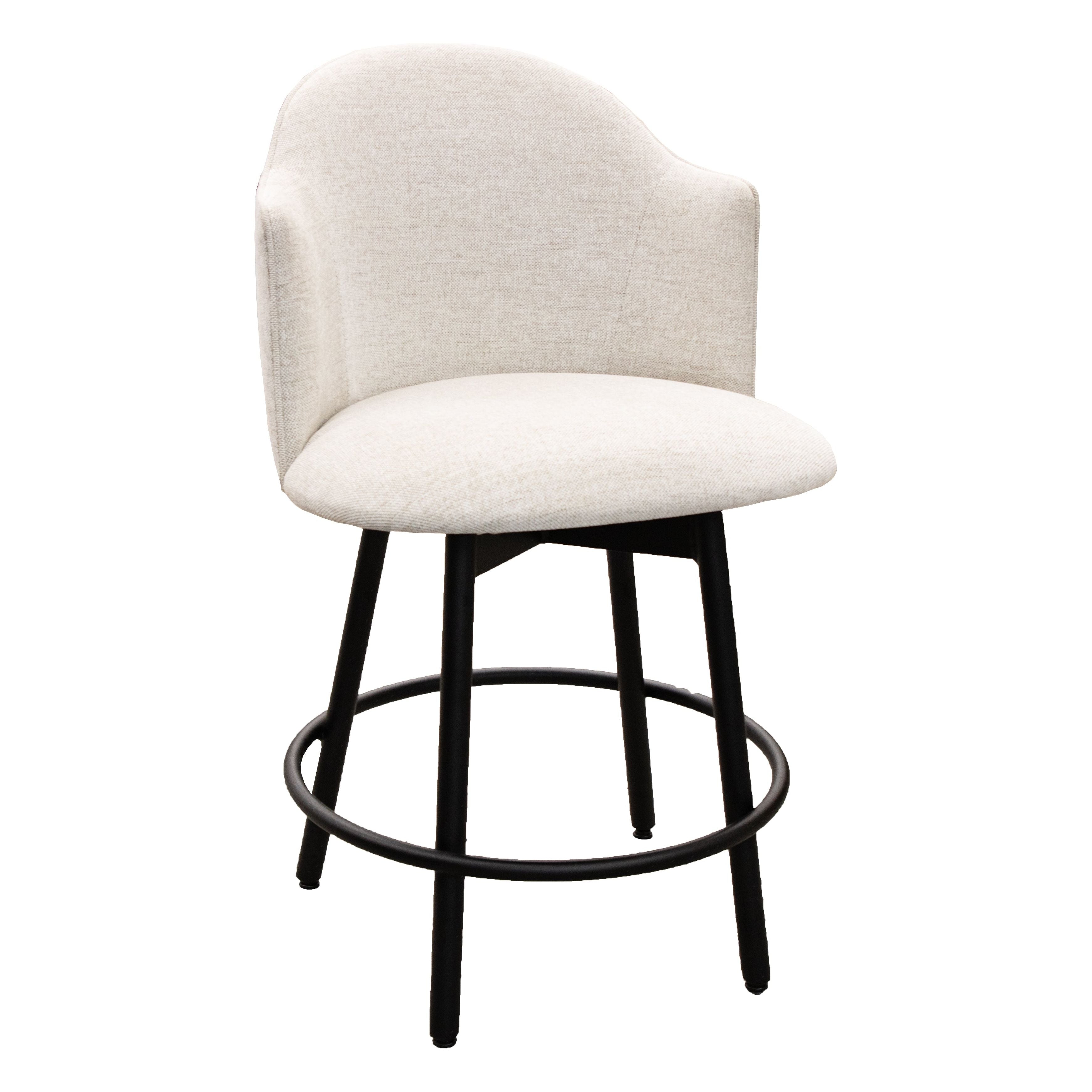 Reno 24" Upholstered Swivel Bar Stool with Black Metal Base | C2-39