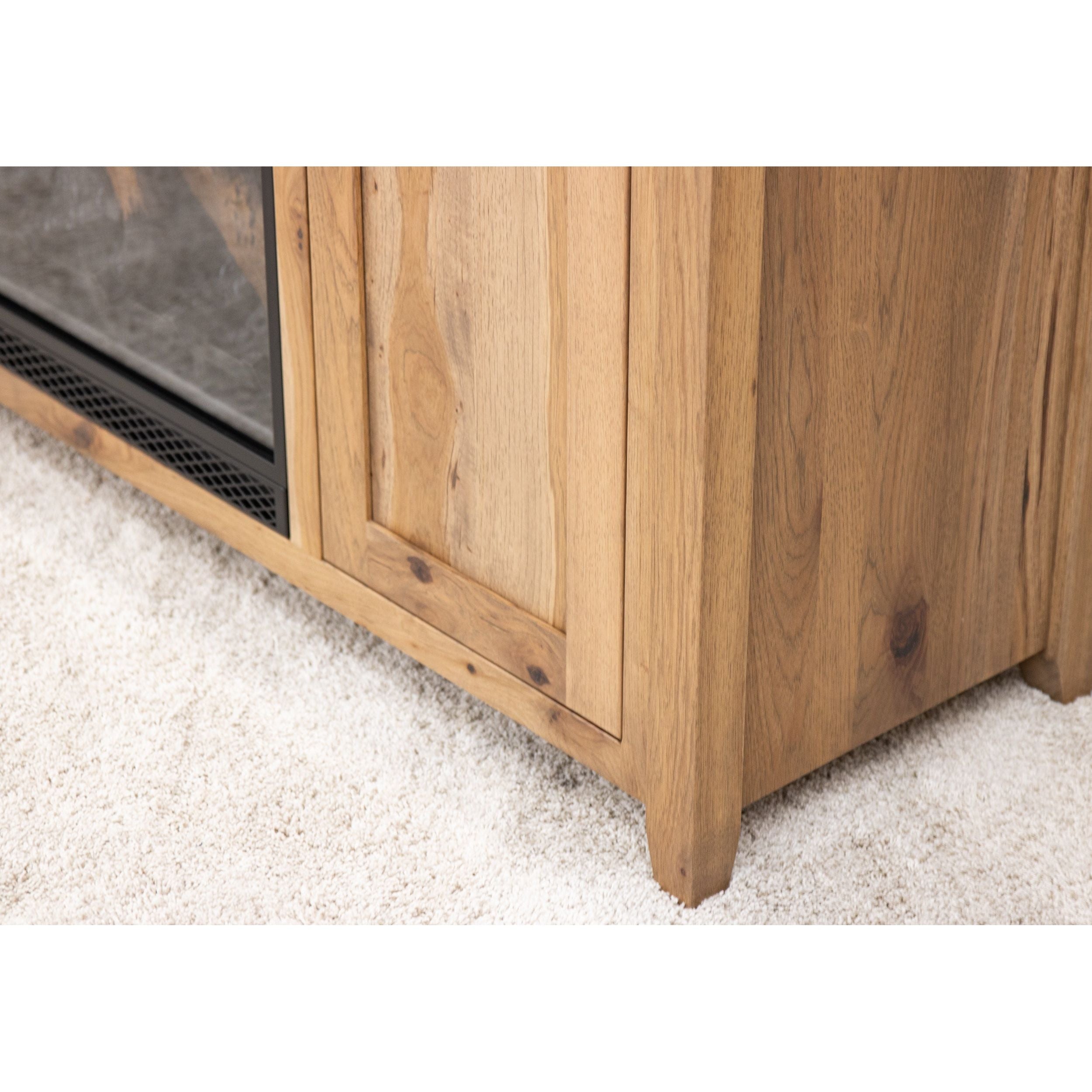 Riverton 72" Hickory Wood TV Console with Electric Fireplace Insert | WB