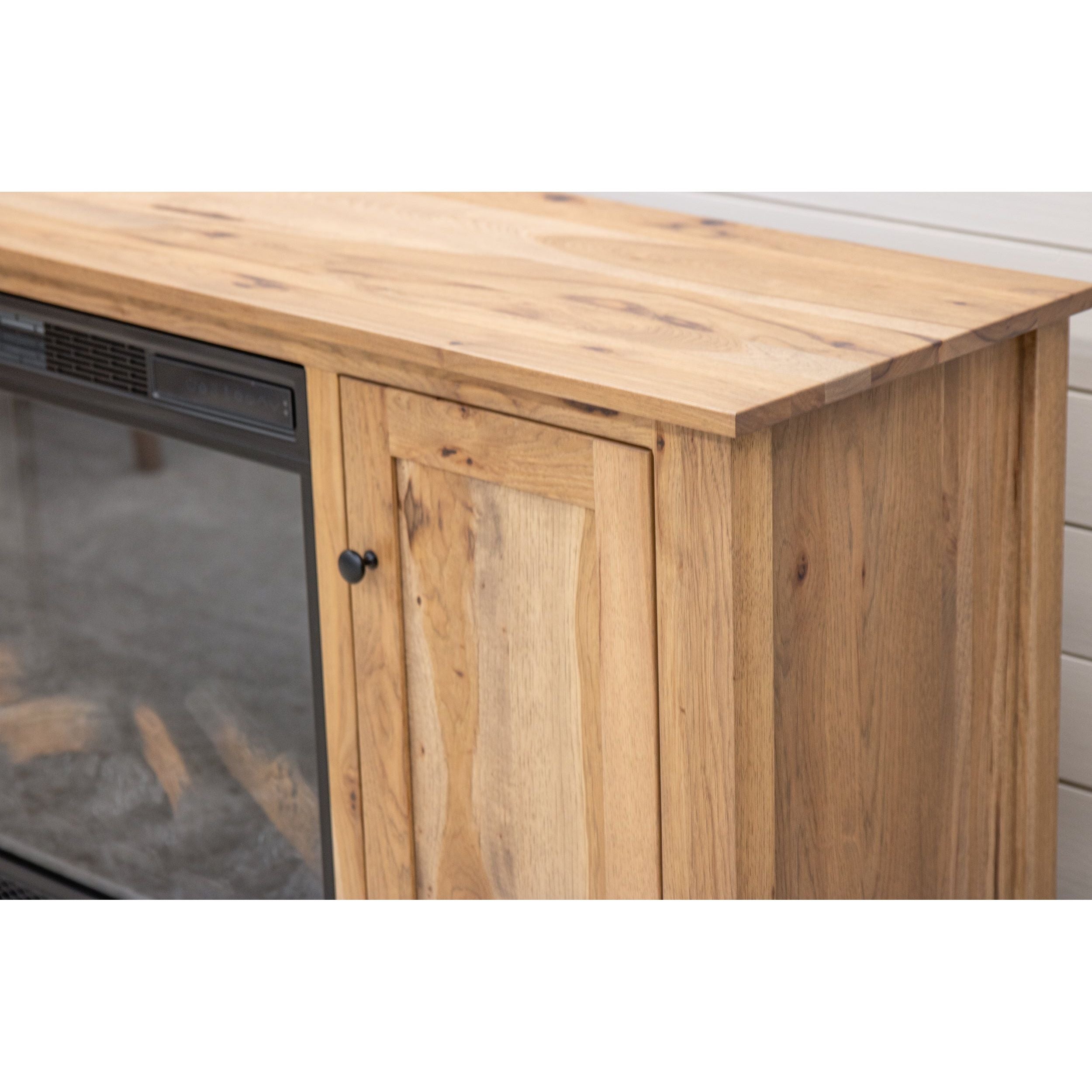 Riverton 72" Hickory Wood TV Console with Electric Fireplace Insert | WB