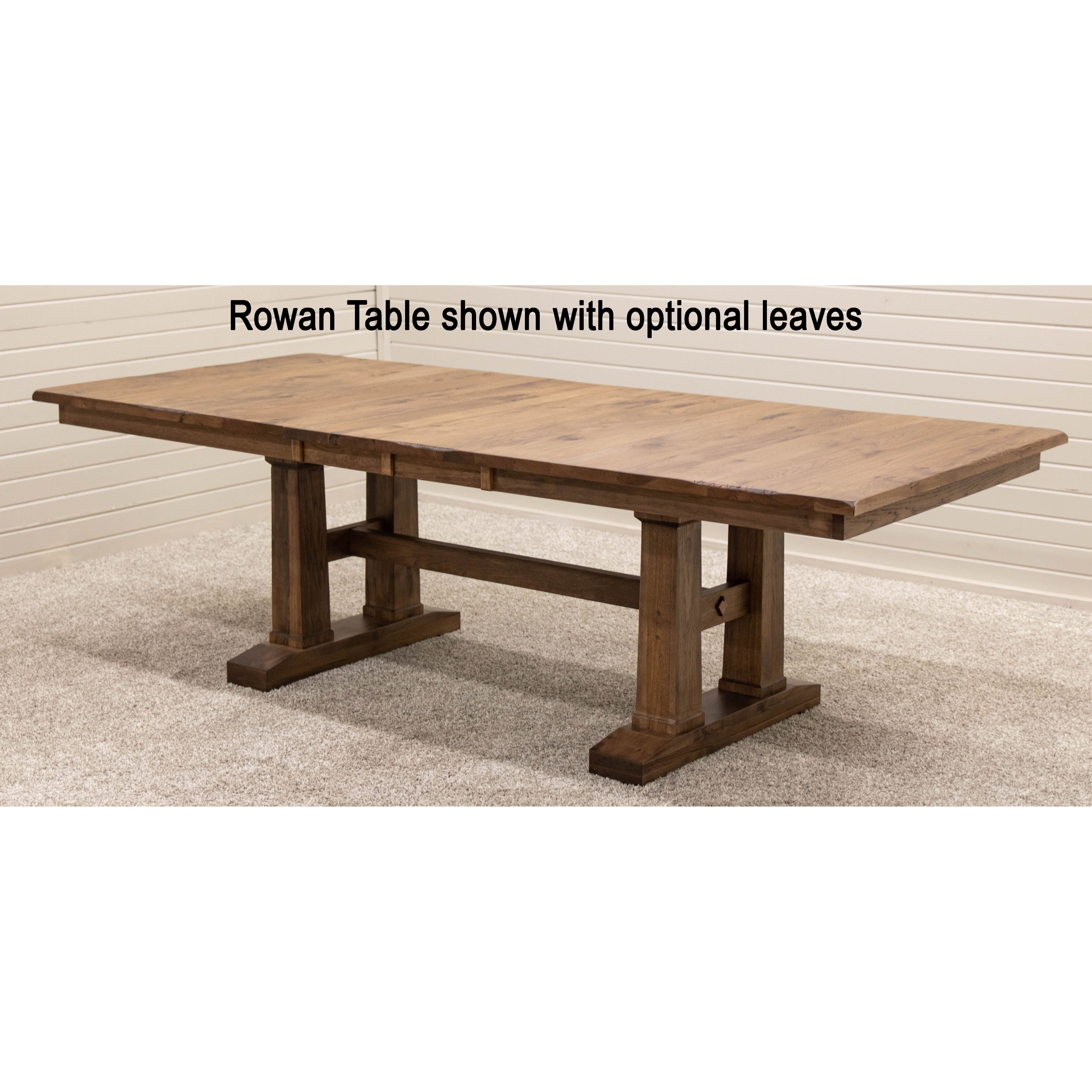 Rowan Hickory Wood Large Extending Amish Trestle Dining Table | CO